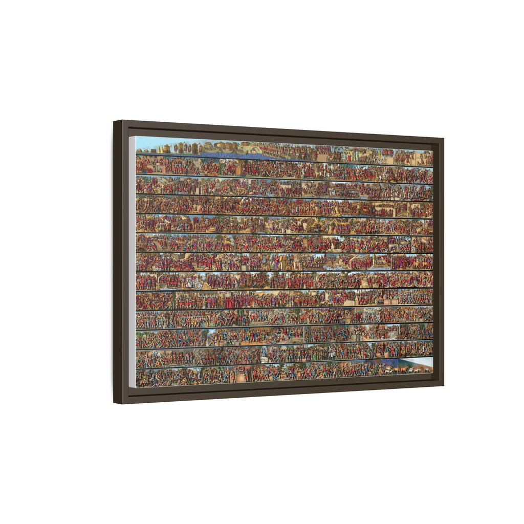 Colorized Depiction of Trajan's Column in Rome Framed Matte Canvas