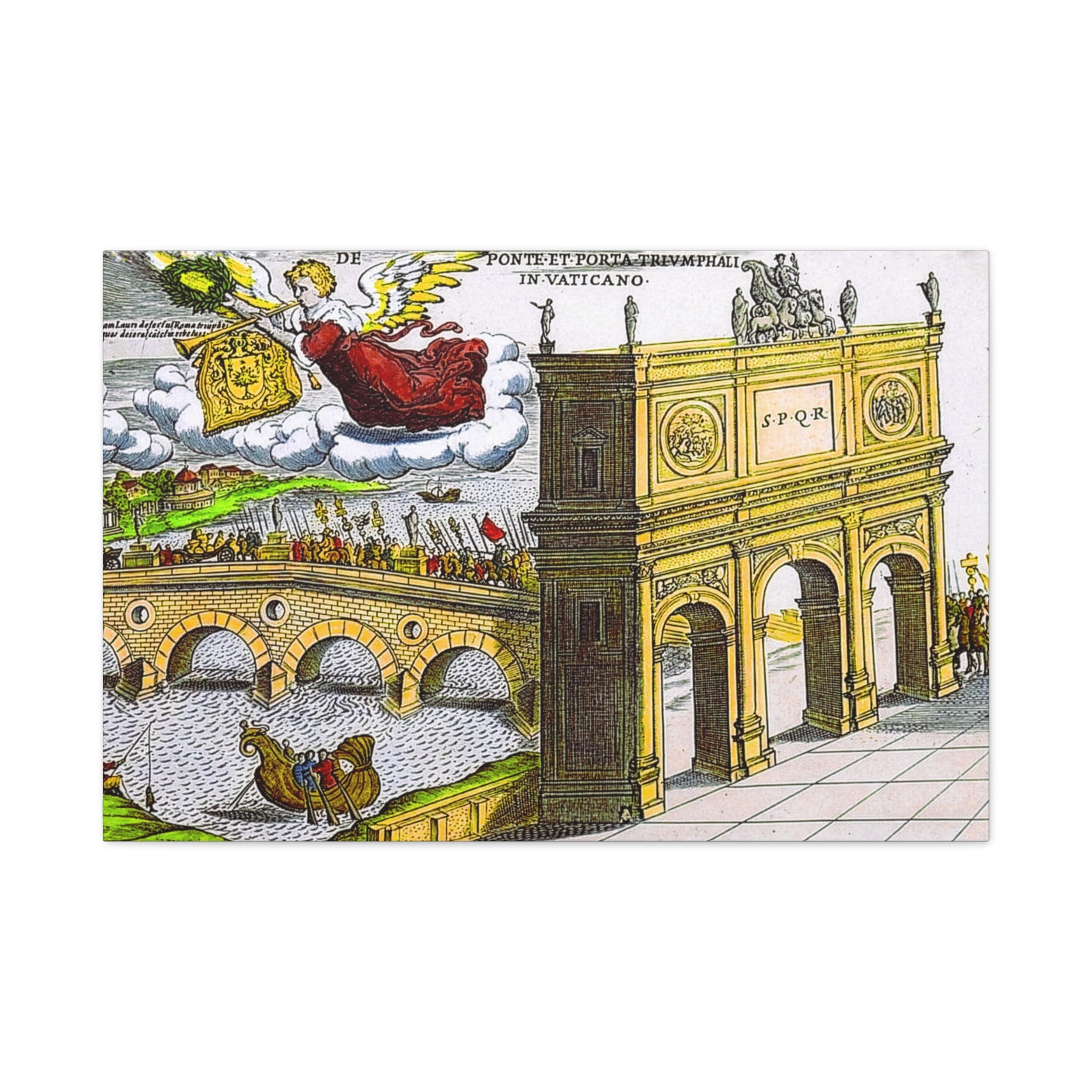 Ancient Rome Arch Illustration Matte Canvas