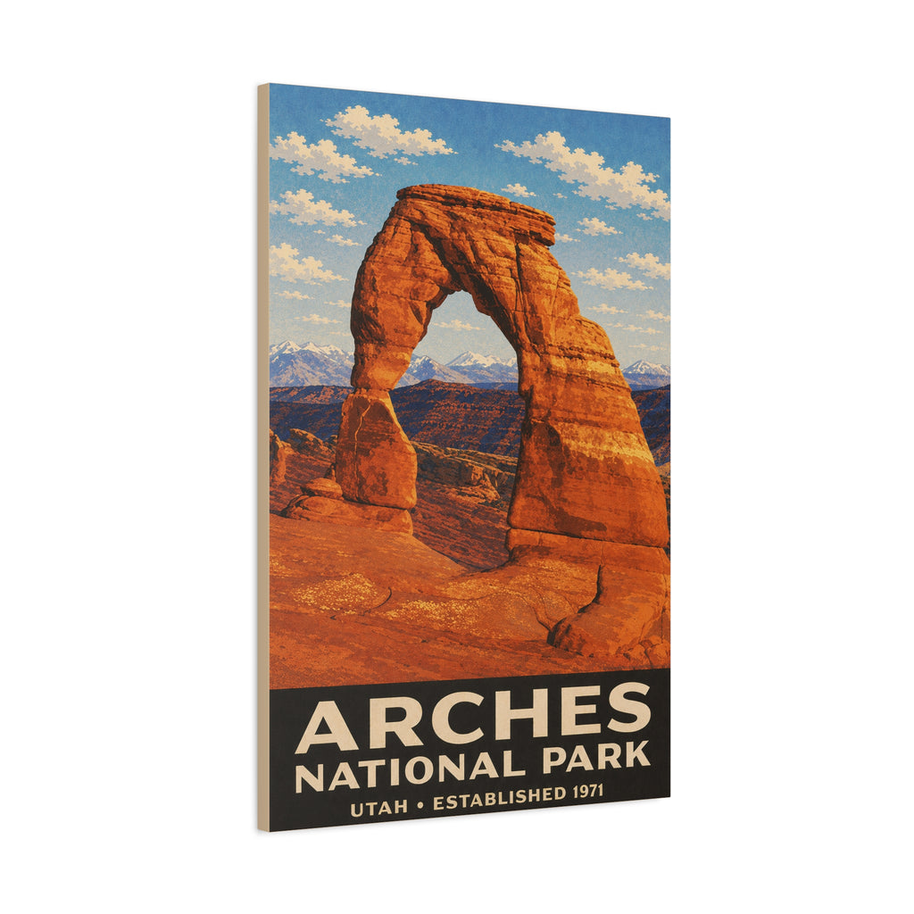 Arches National Park Vintage Poster Canvas Print — Matte Stretched Wall Art