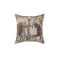 Bayeux Tapestry Battle of Hastings Cavalry Charge Faux Suede Square Pillow
