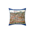 Rome (Roma) Antique-Style City View Pillow | Faux Suede Square Pillow