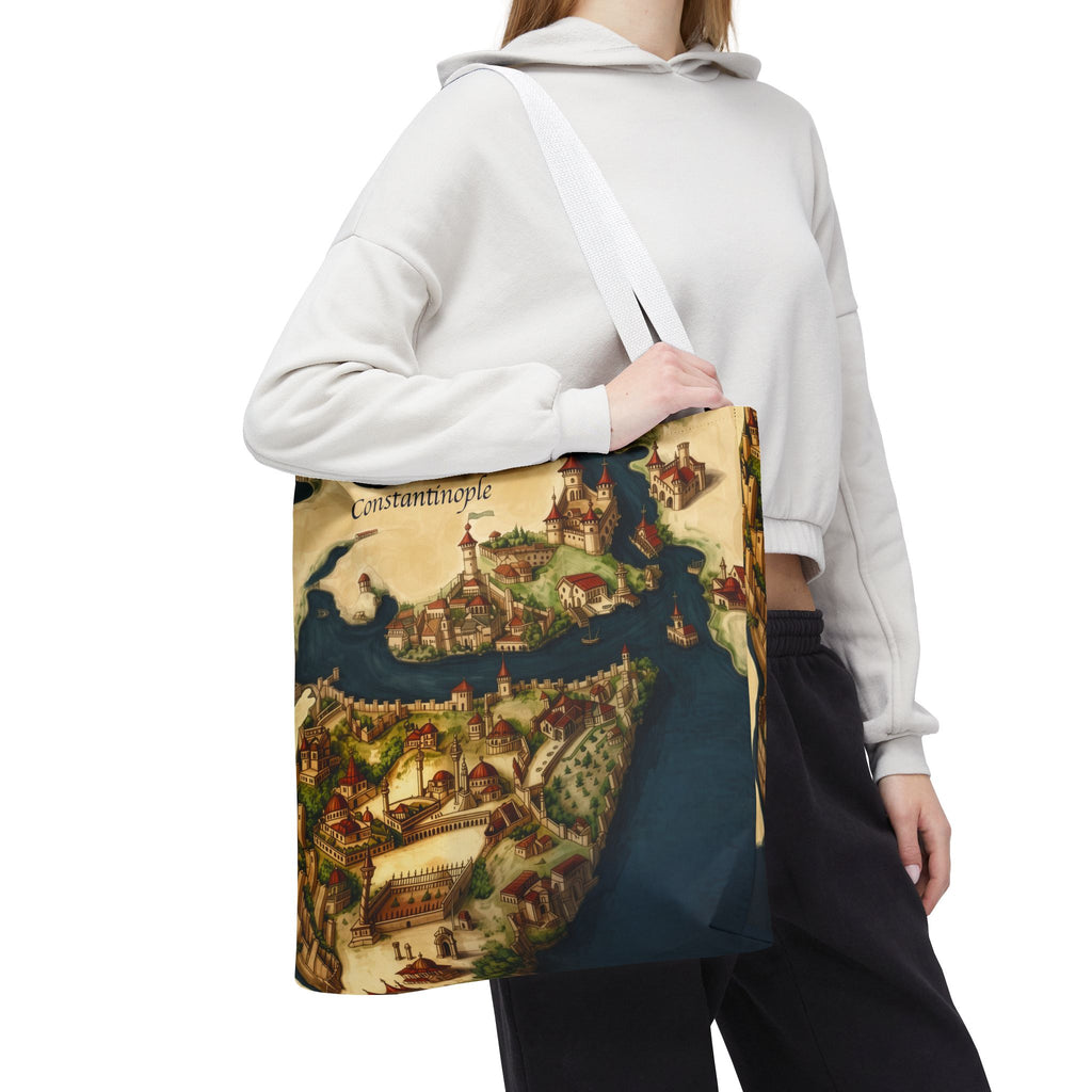 Constantinople Map Tote Bag — Vintage Cityscape All-Over Print