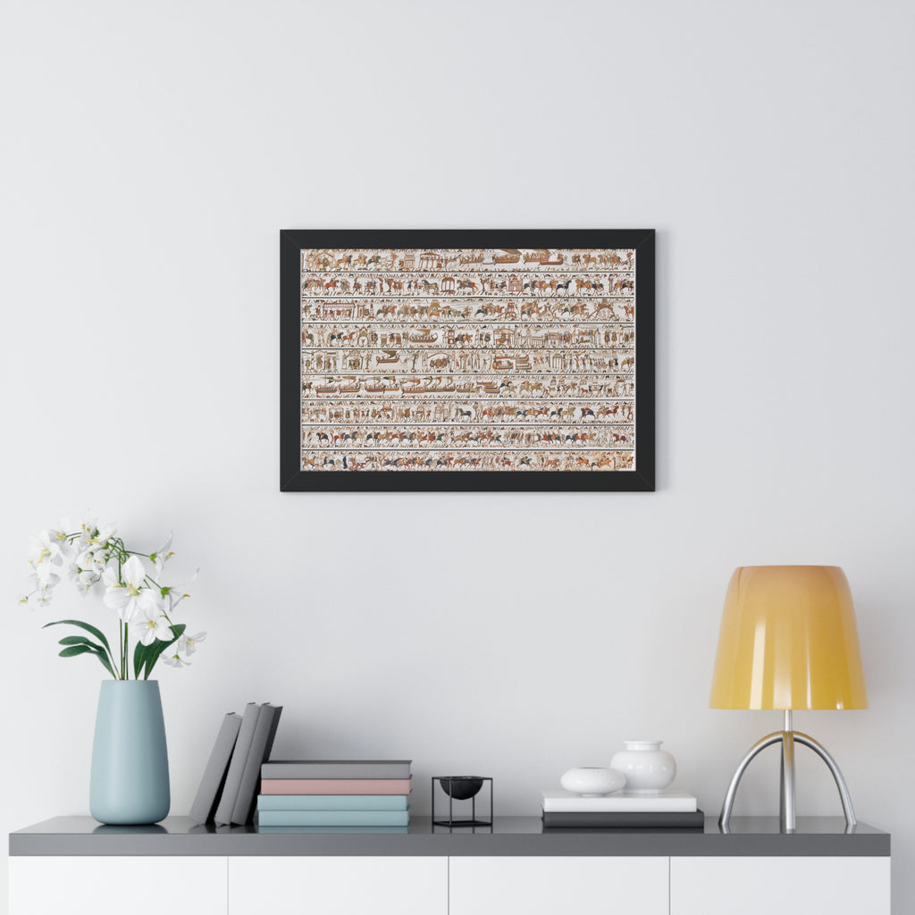 The Bayeux Tapestry (Complete Panorama) Framed Art Poster | Illustration of Norman Conquest Print