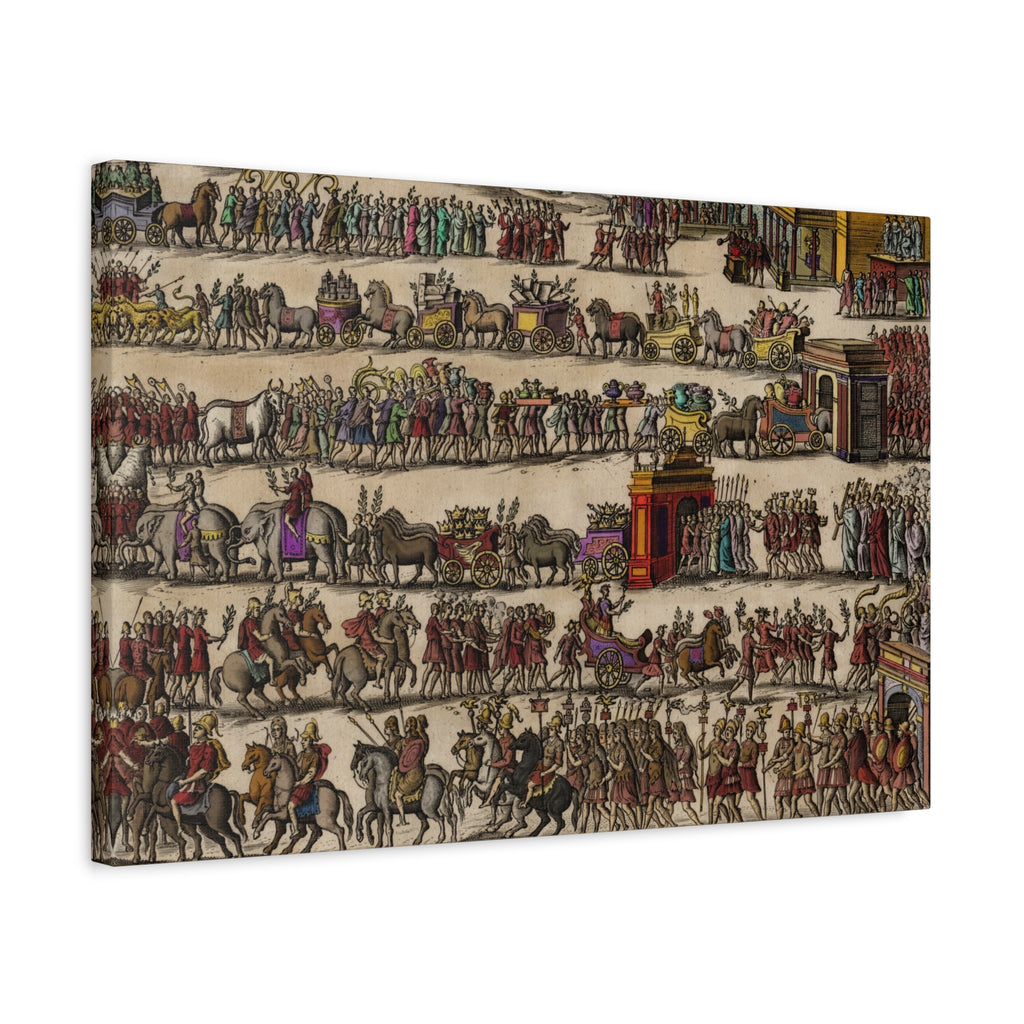 Roman Triumphal Procession Matte Stretched Canvas | Classical Antiquity Wall Art