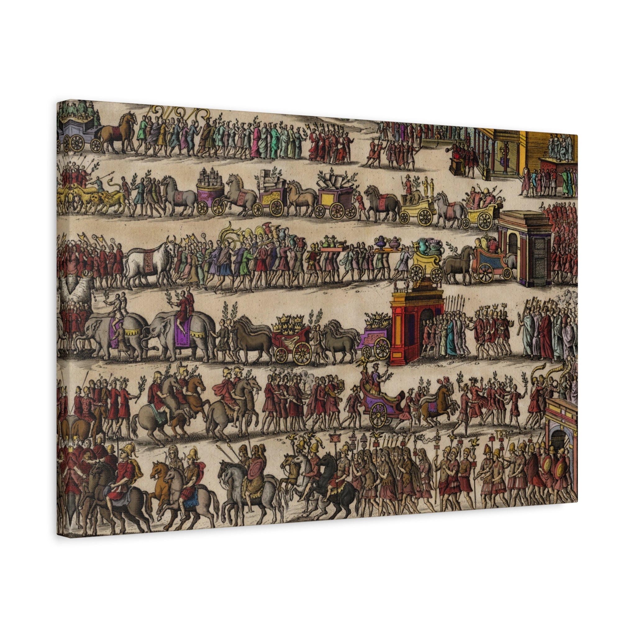 Roman Triumphal Procession Matte Stretched Canvas | Classical Antiquity Wall Art