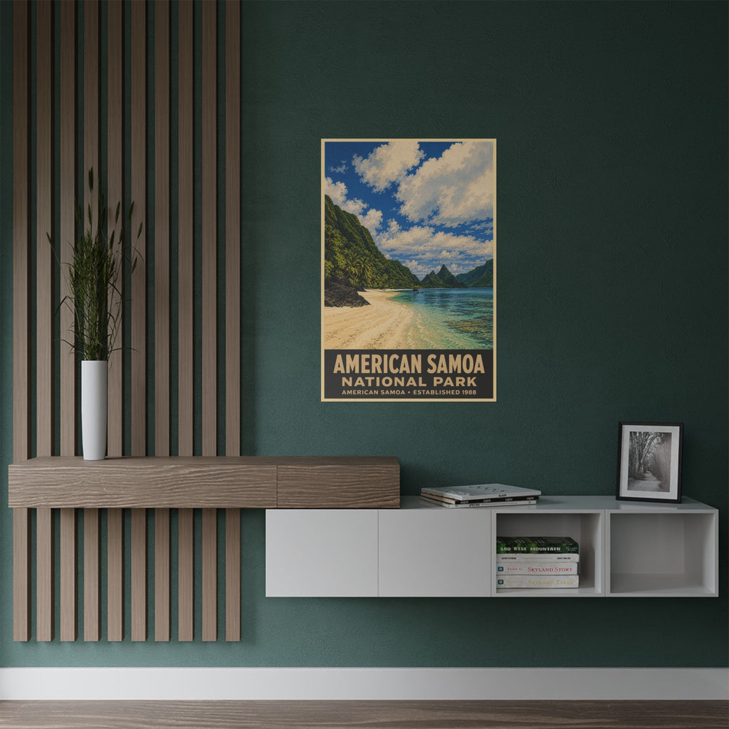 American Samoa National Park Satin Poster – Vintage Travel Beach Art (300gsm)