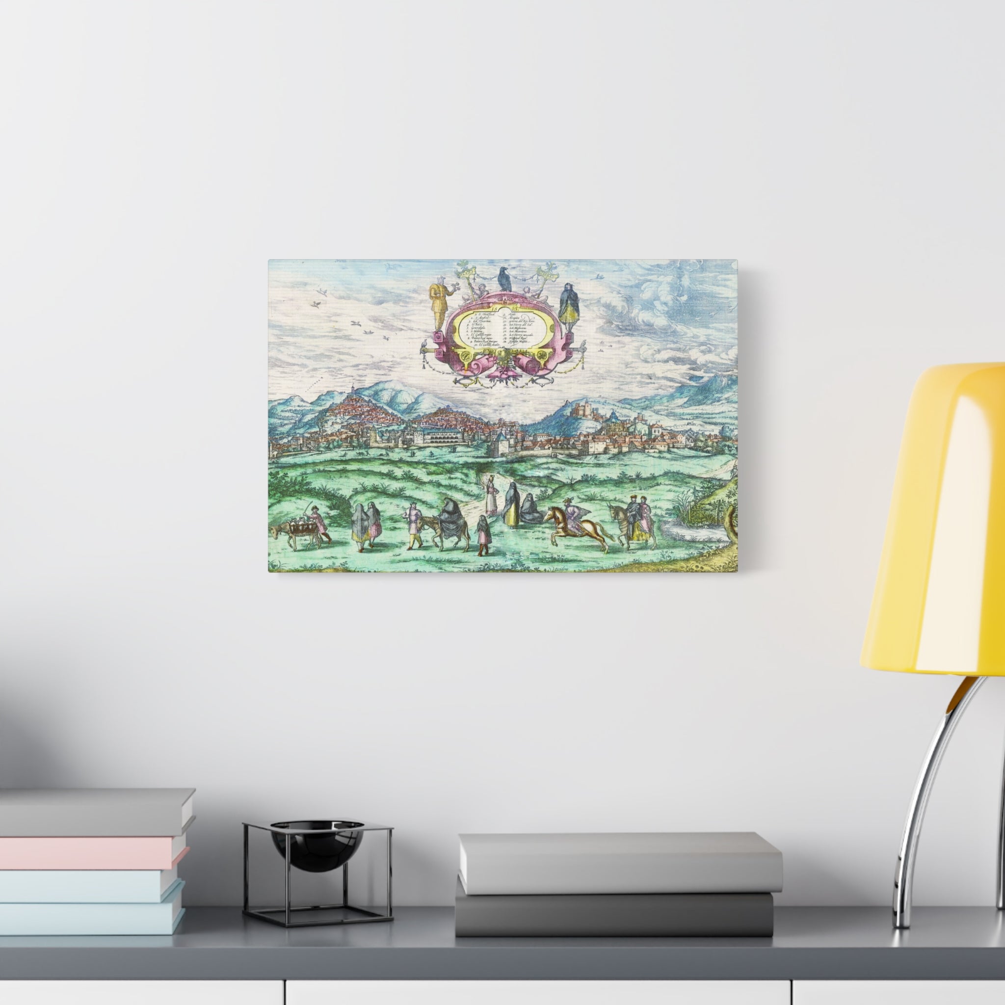 Granada Hand-Colored City View Matte Canvas