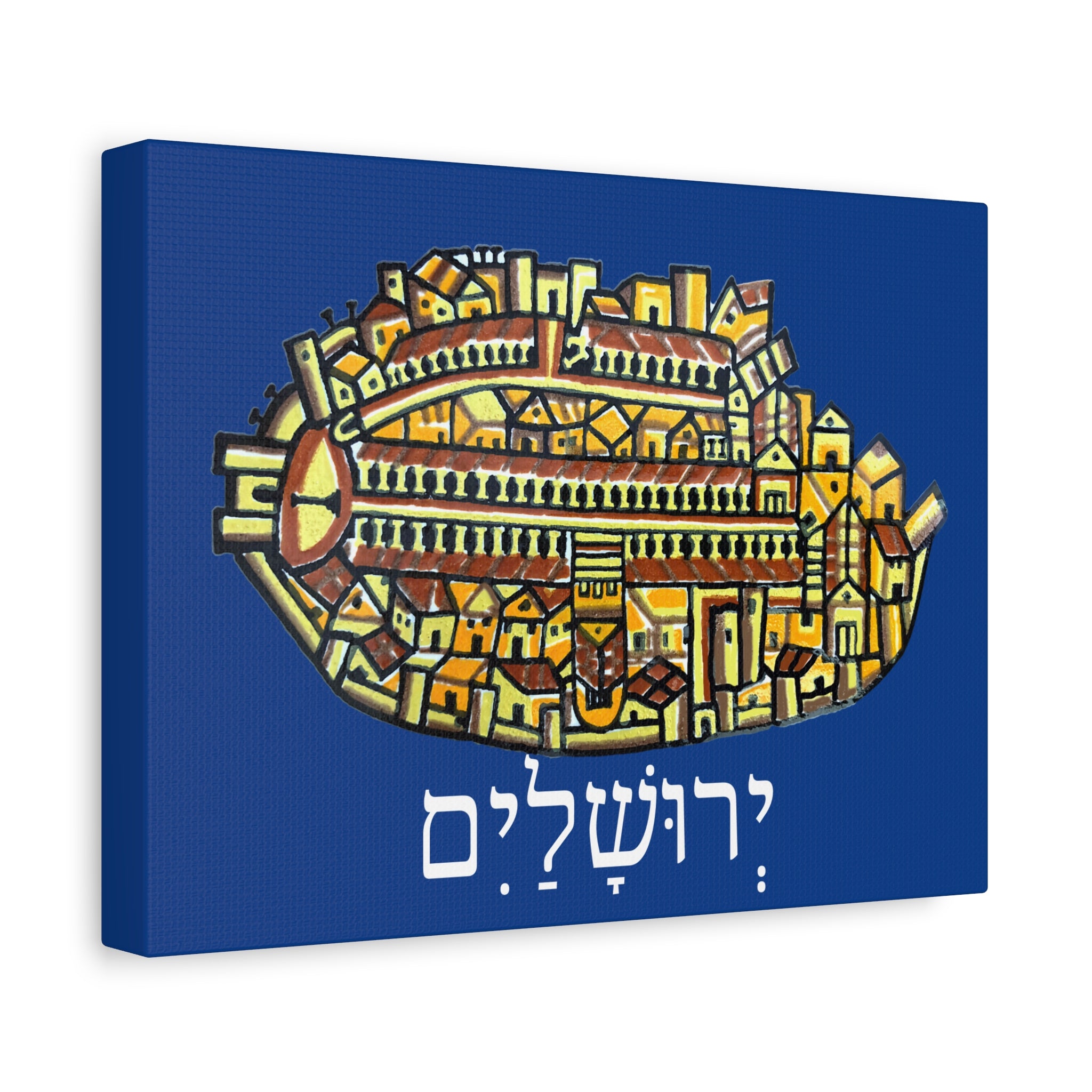Jerusalem Madaba Map Stretched Canvas Art