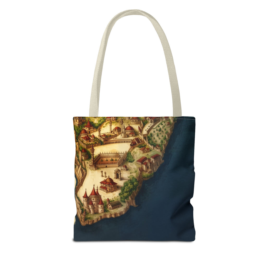 Constantinople Map Tote Bag — Vintage Cityscape All-Over Print