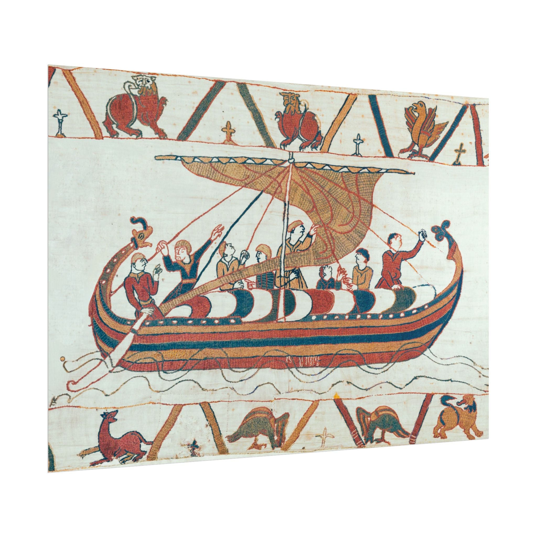 Bayeux Tapestry Norman Longship Rolled Poster | Nautical Historical Artwork