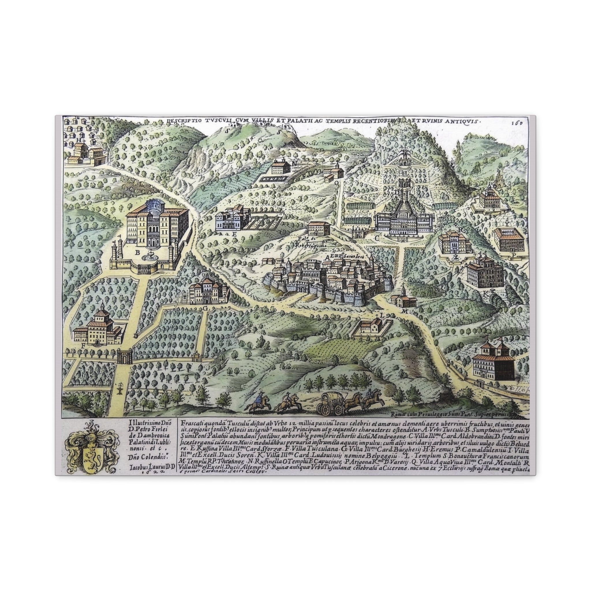 Tusculum Map Matte Canvas | Historic Italian Cartography