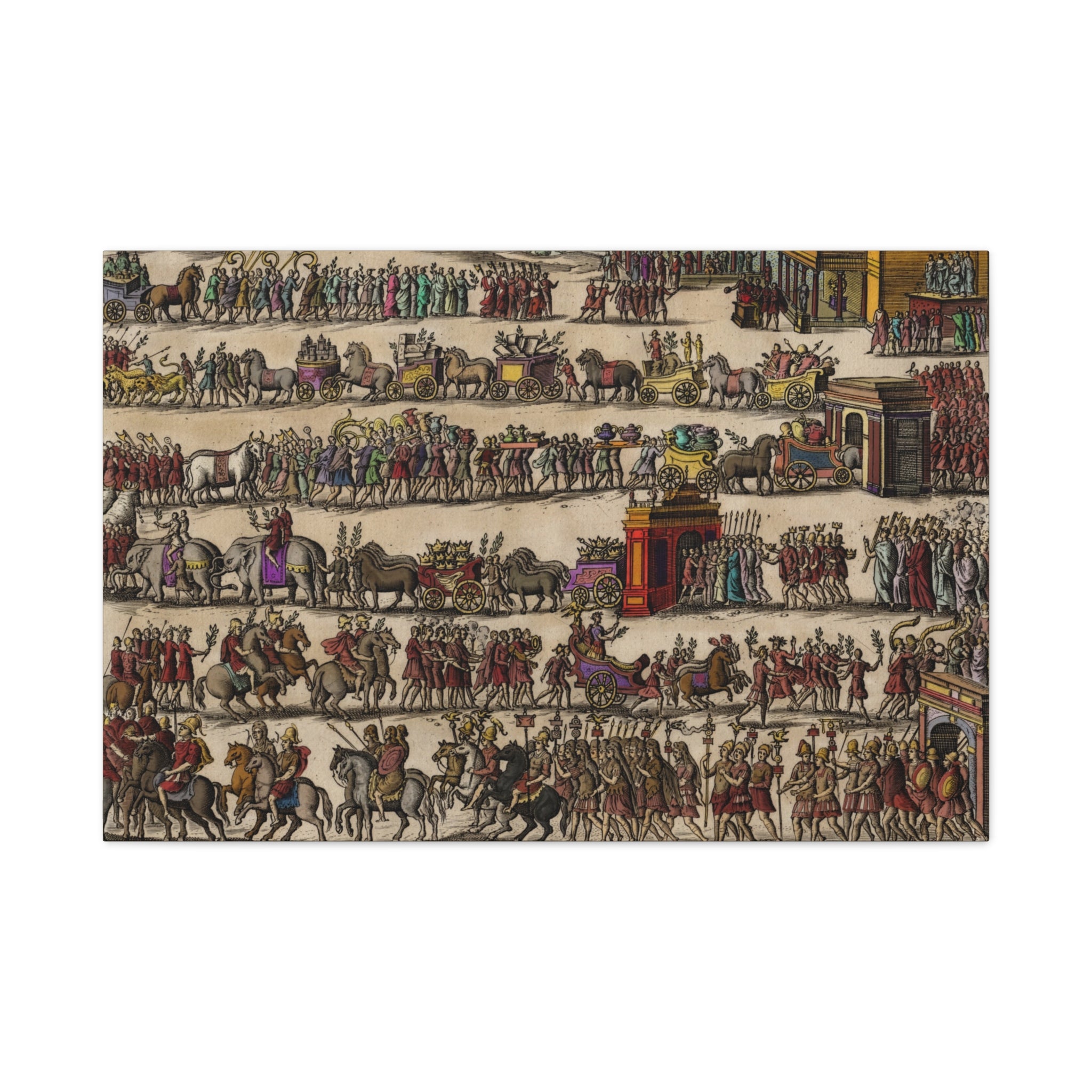 Roman Triumphal Procession Matte Stretched Canvas | Classical Antiquity Wall Art