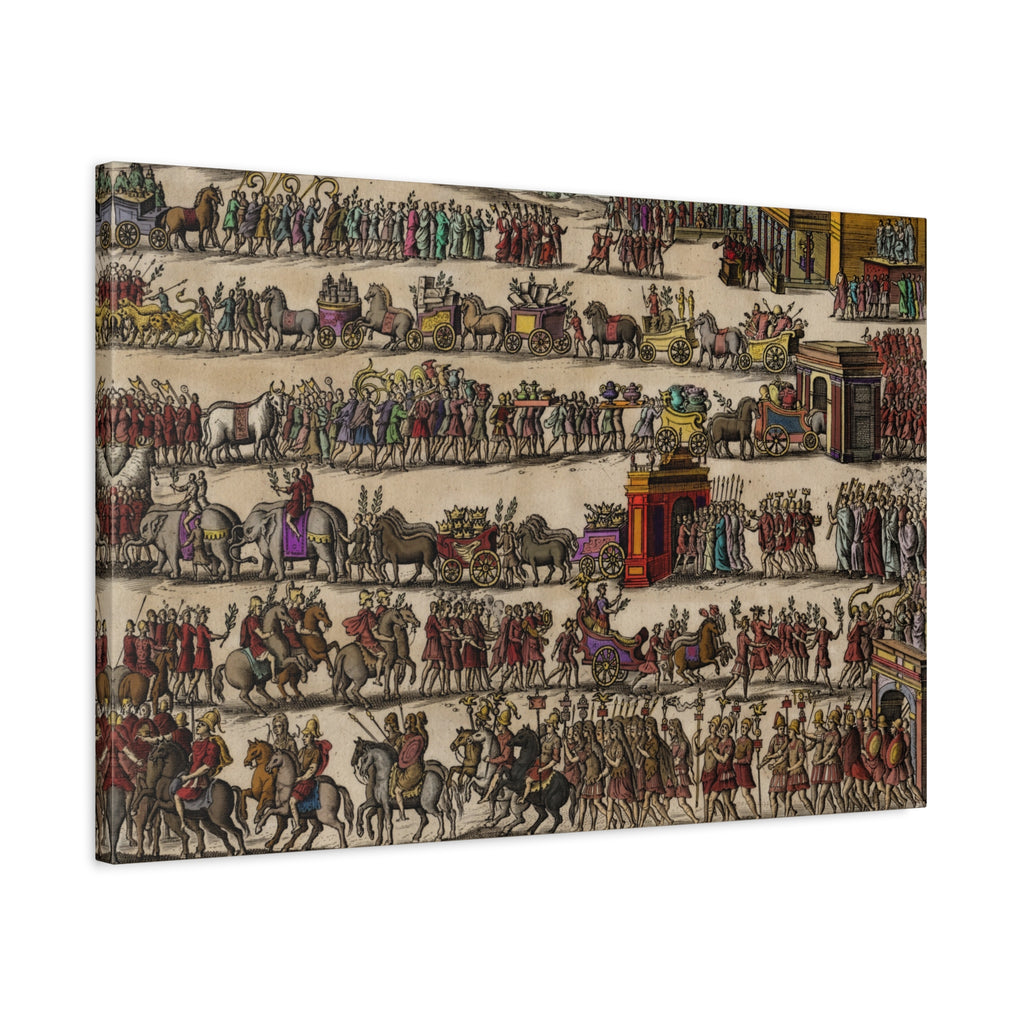 Roman Triumphal Procession Matte Stretched Canvas | Classical Antiquity Wall Art