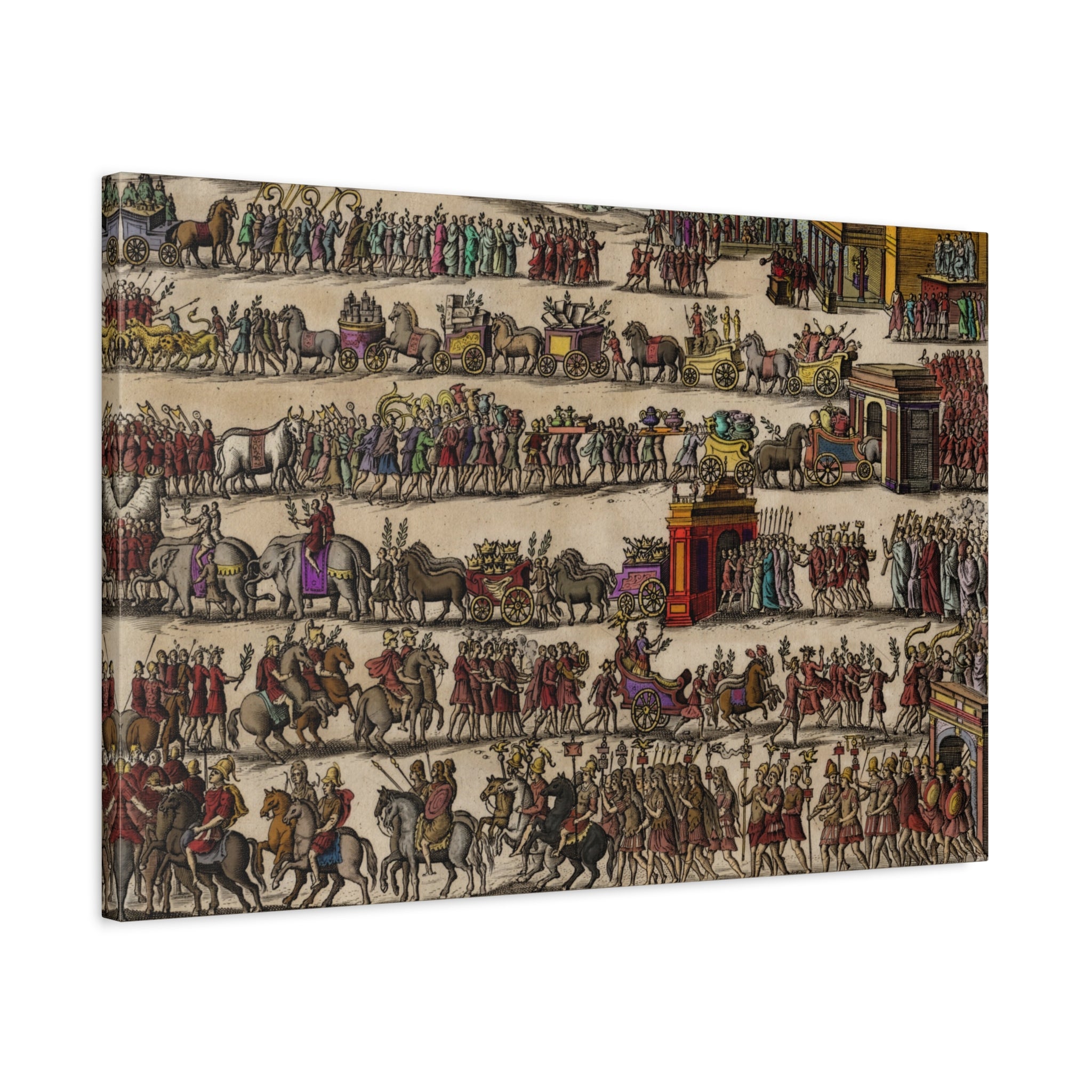 Roman Triumphal Procession Matte Stretched Canvas | Classical Antiquity Wall Art