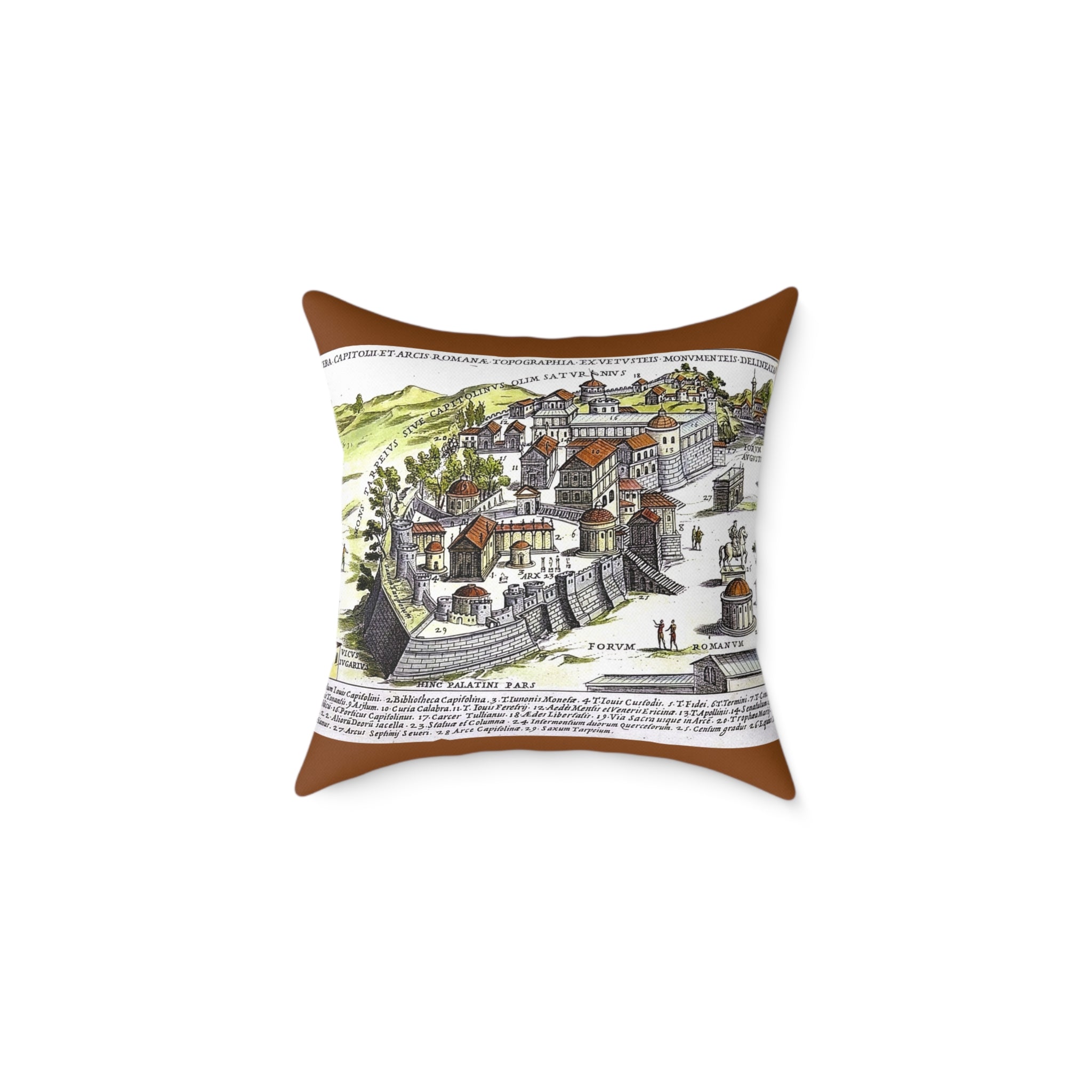 Capitoline Hill & Roman Forum, Ancient Rome Map Pillow | Ancient Rome Throw Pillow