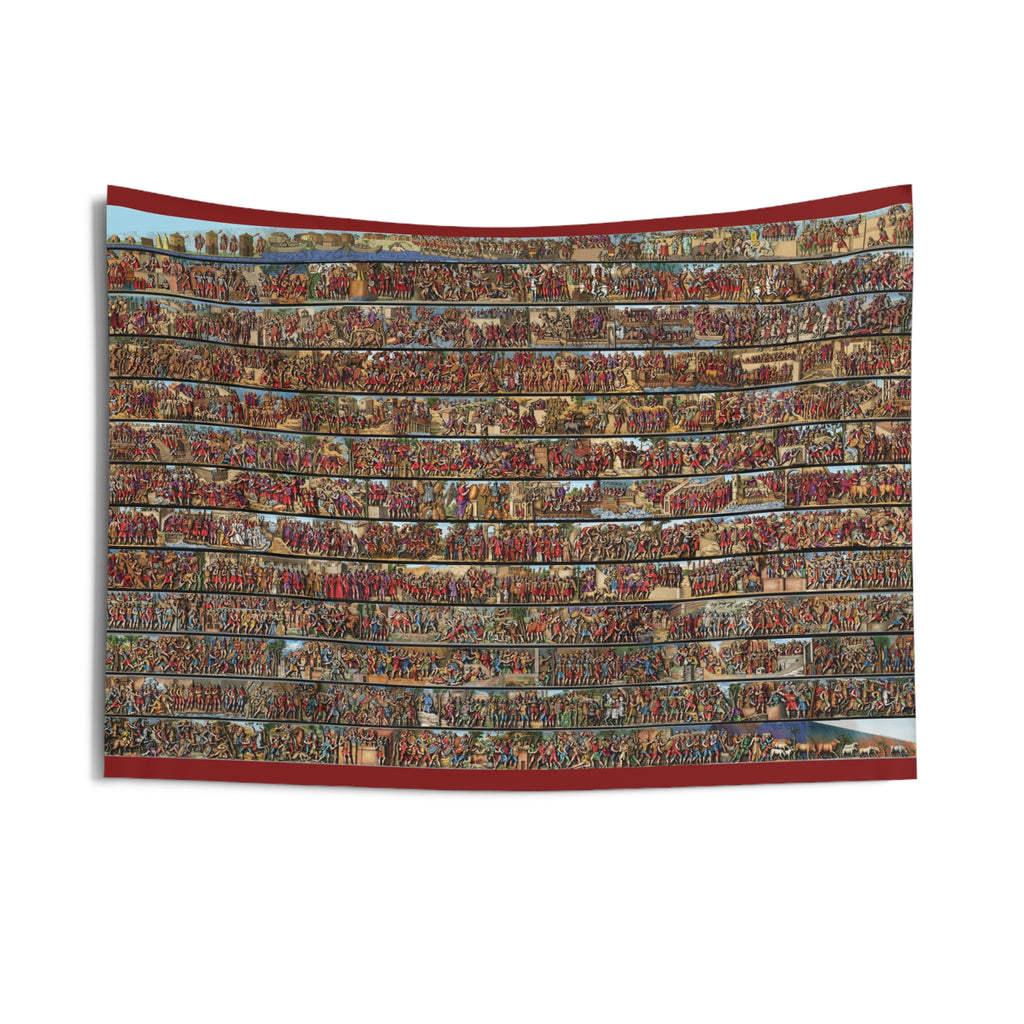 Colorized Trajan's Column Depiction Tapestry - Classic Renaissance Wall Art