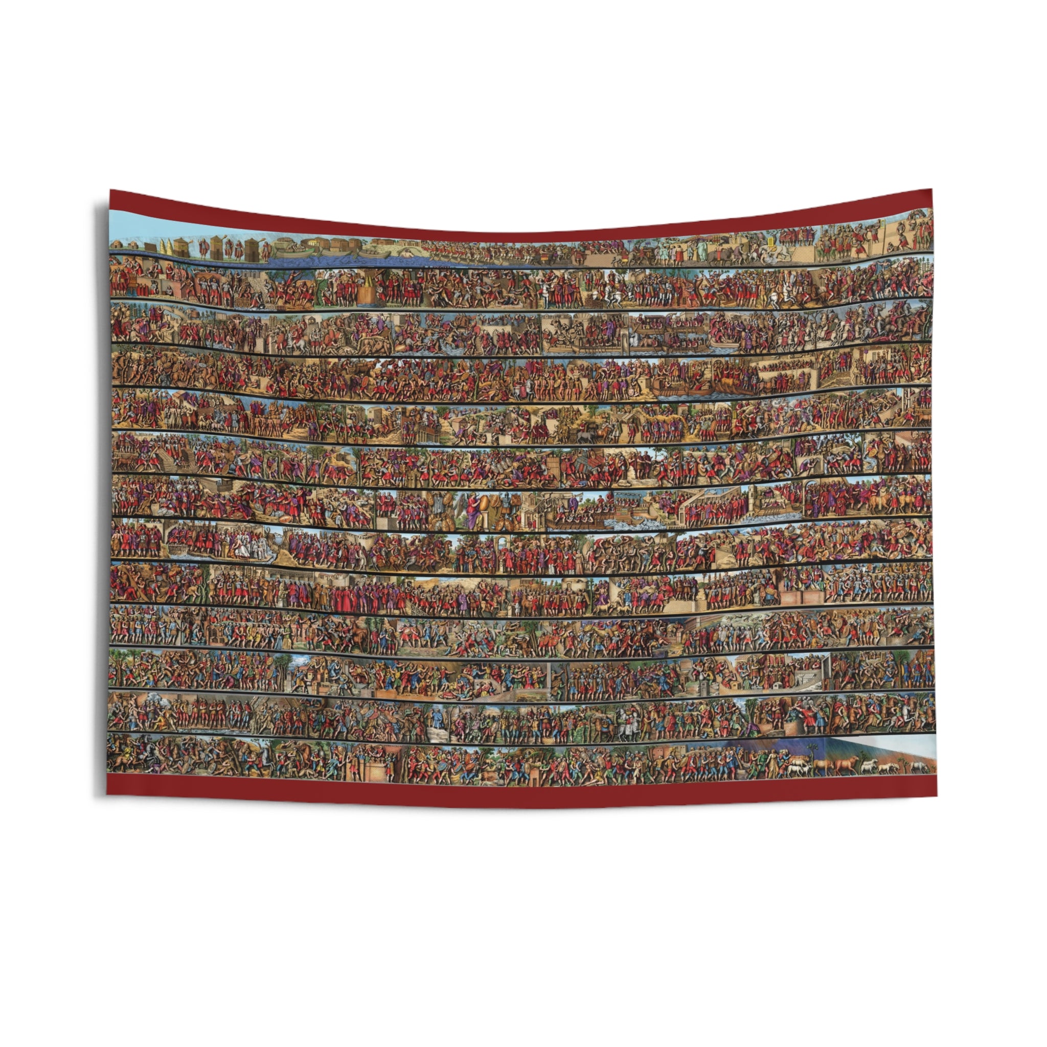 Colorized Trajan's Column Depiction Tapestry - Classic Renaissance Wall Art
