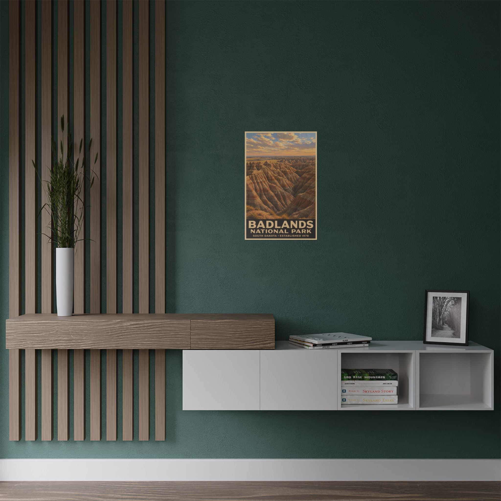 Badlands National Park Satin Poster — Vintage Travel Wall Art (300gsm)