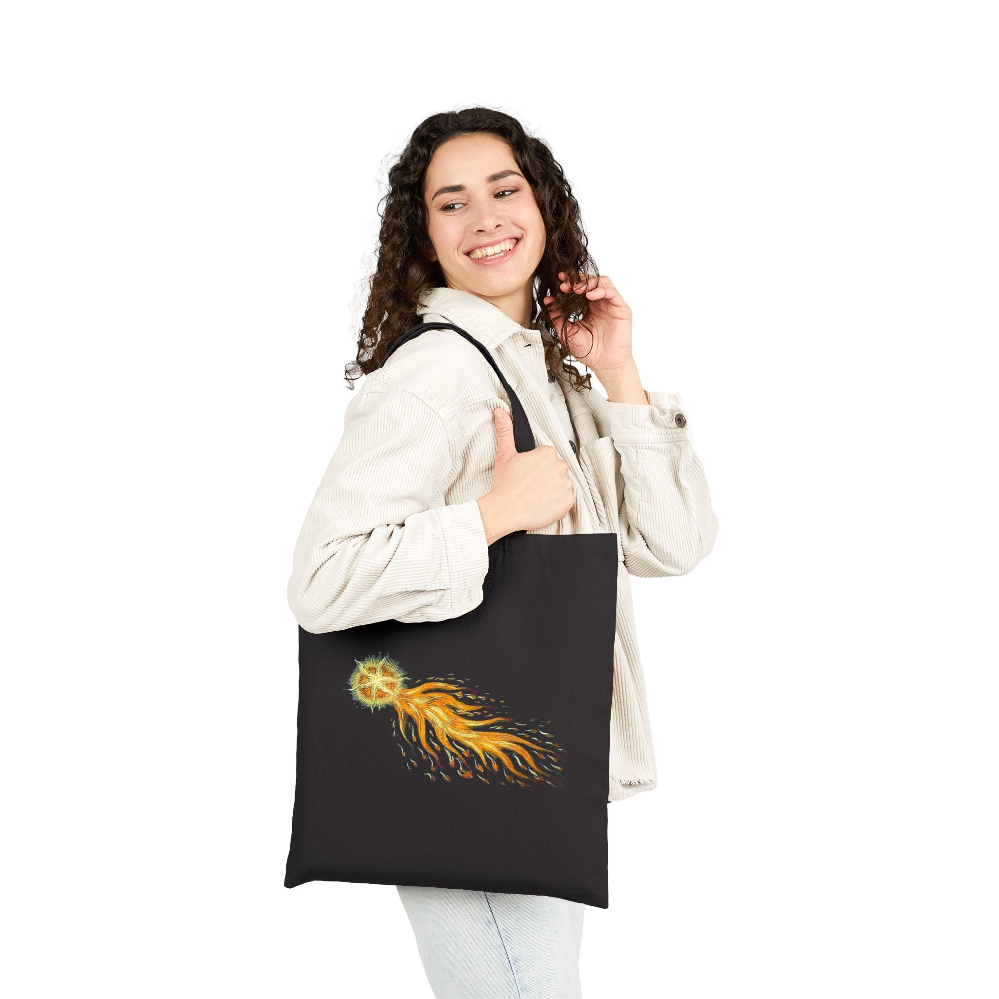 Halley's Comet Tote Bag | Cotton Canvas Astronomy Illustration