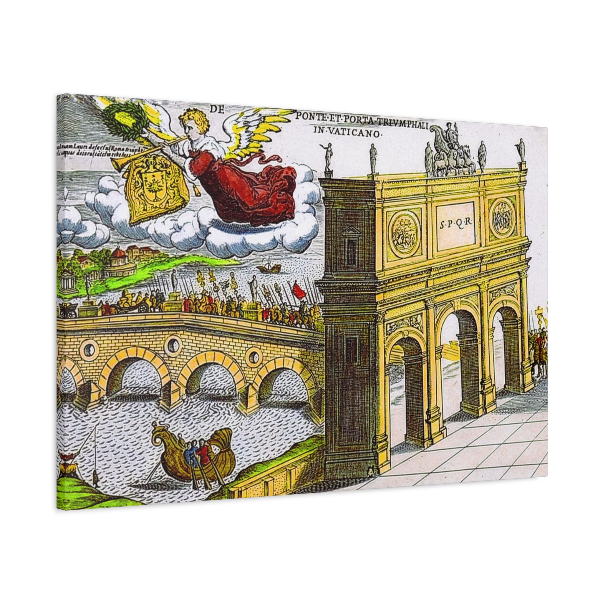 Ancient Rome Arch Illustration Matte Canvas