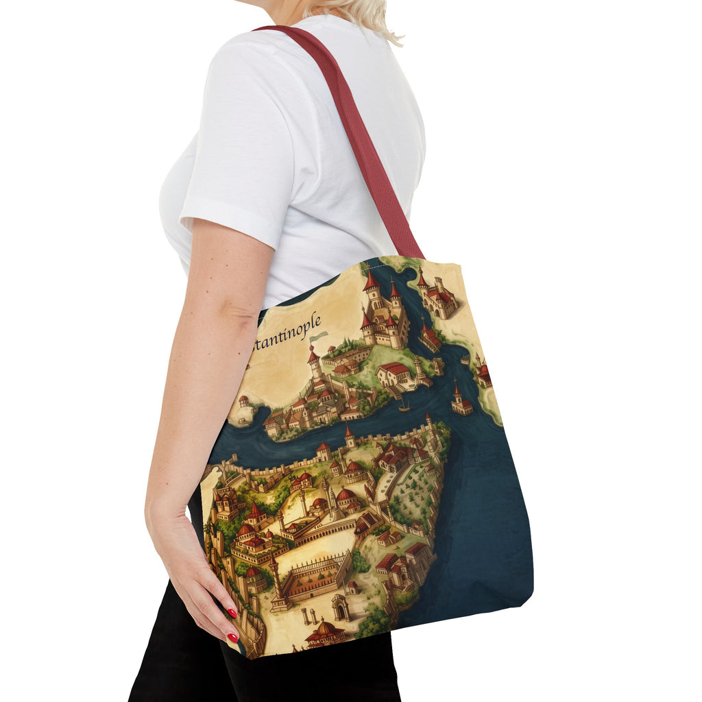Constantinople Map Tote Bag — Vintage Cityscape All-Over Print