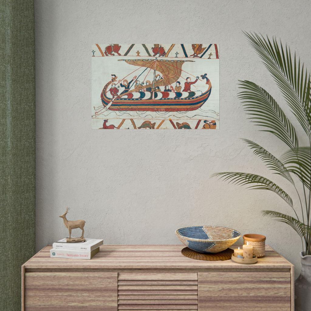 Bayeux Tapestry Norman Longship Rolled Poster | Nautical Historical Artwork