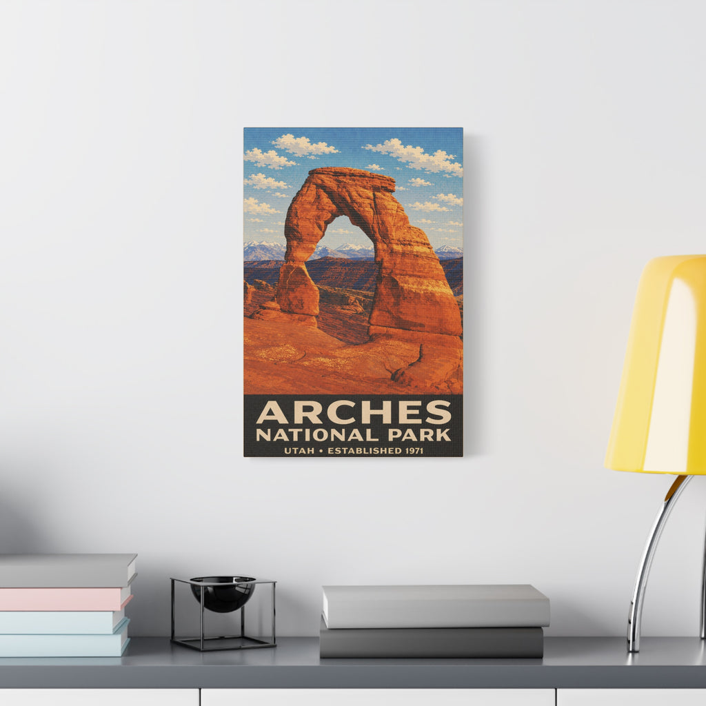 Arches National Park Vintage Poster Canvas Print — Matte Stretched Wall Art