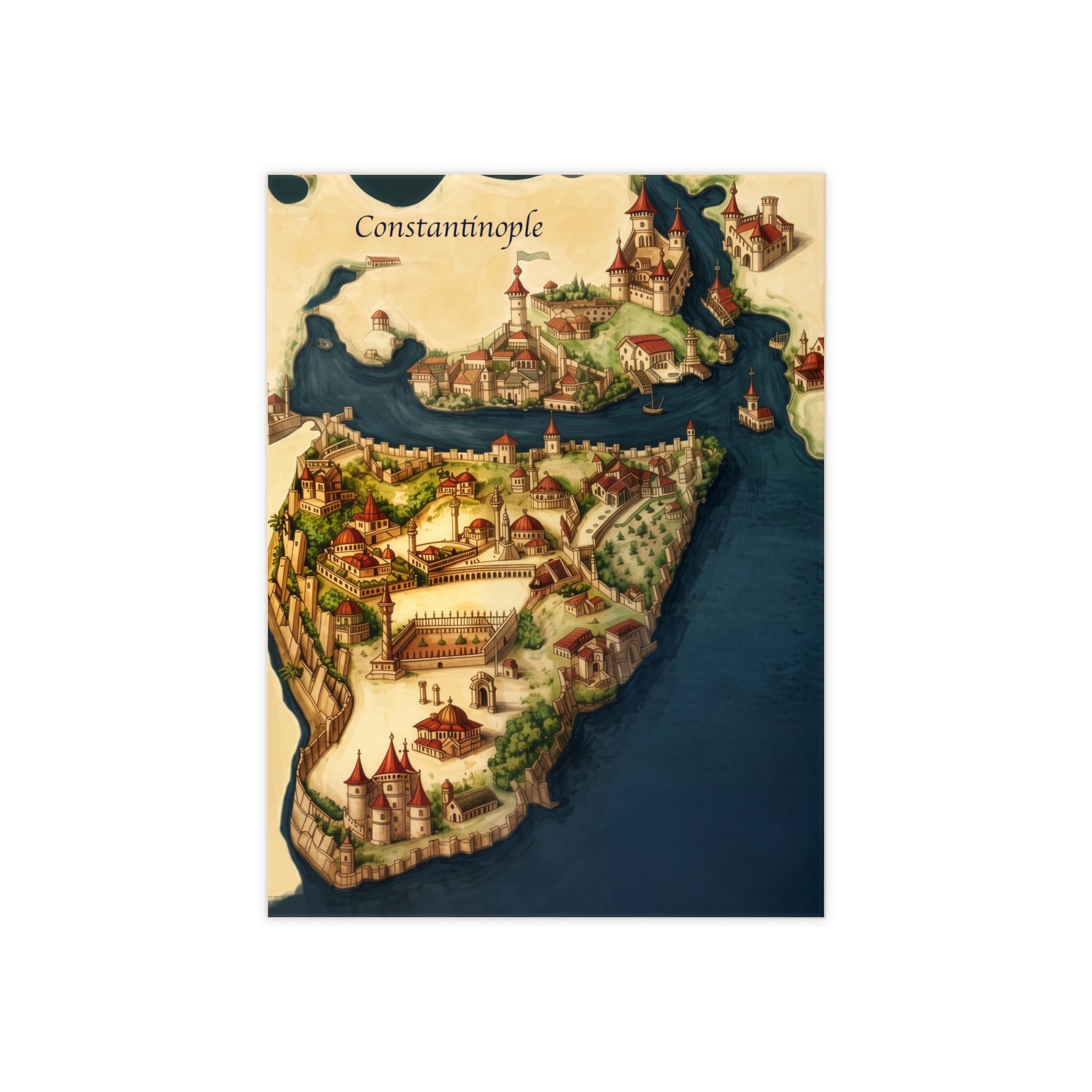 Vintage Constantinople Map Ceramic Tile