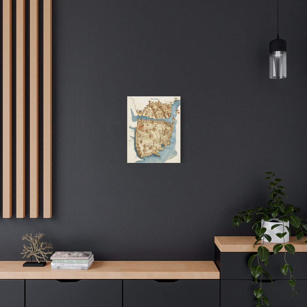Medieval Constantinople City Map Canvas Print — Vintage Map Wall Art