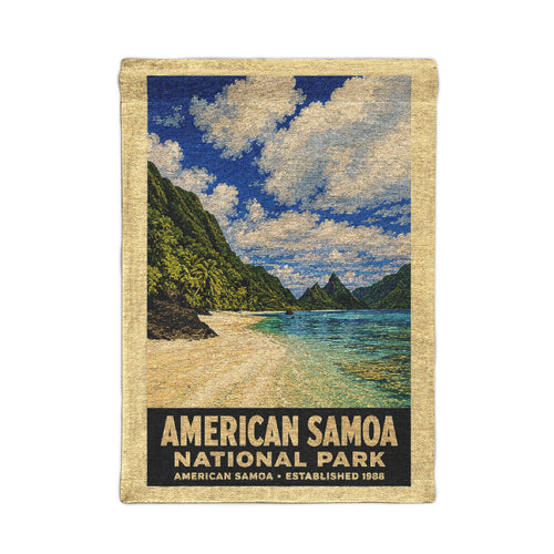 American Samoa National Park Woven Wall Tapestry — Vintage Beach Poster