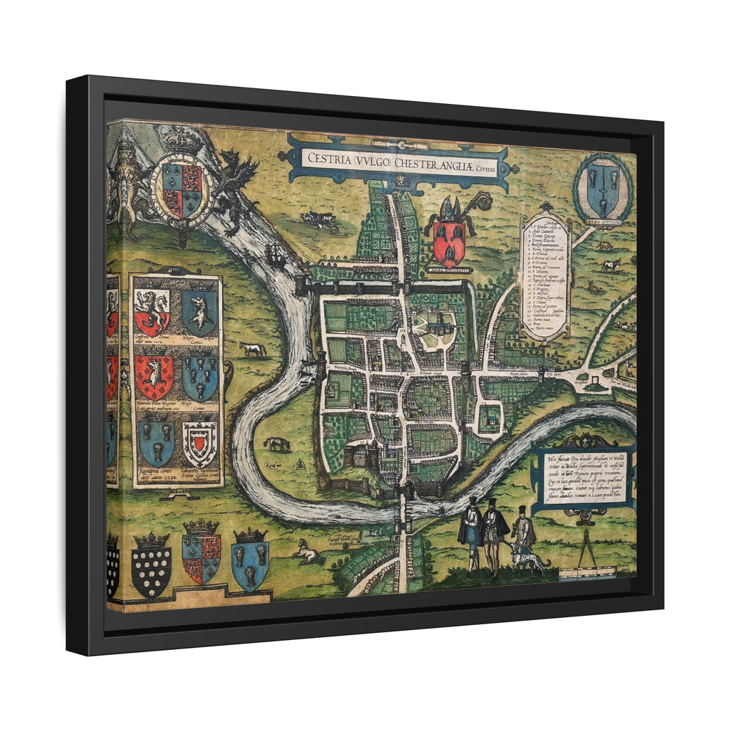 Chester, England by Braun and Hogenberg Framed Canvas Art Print