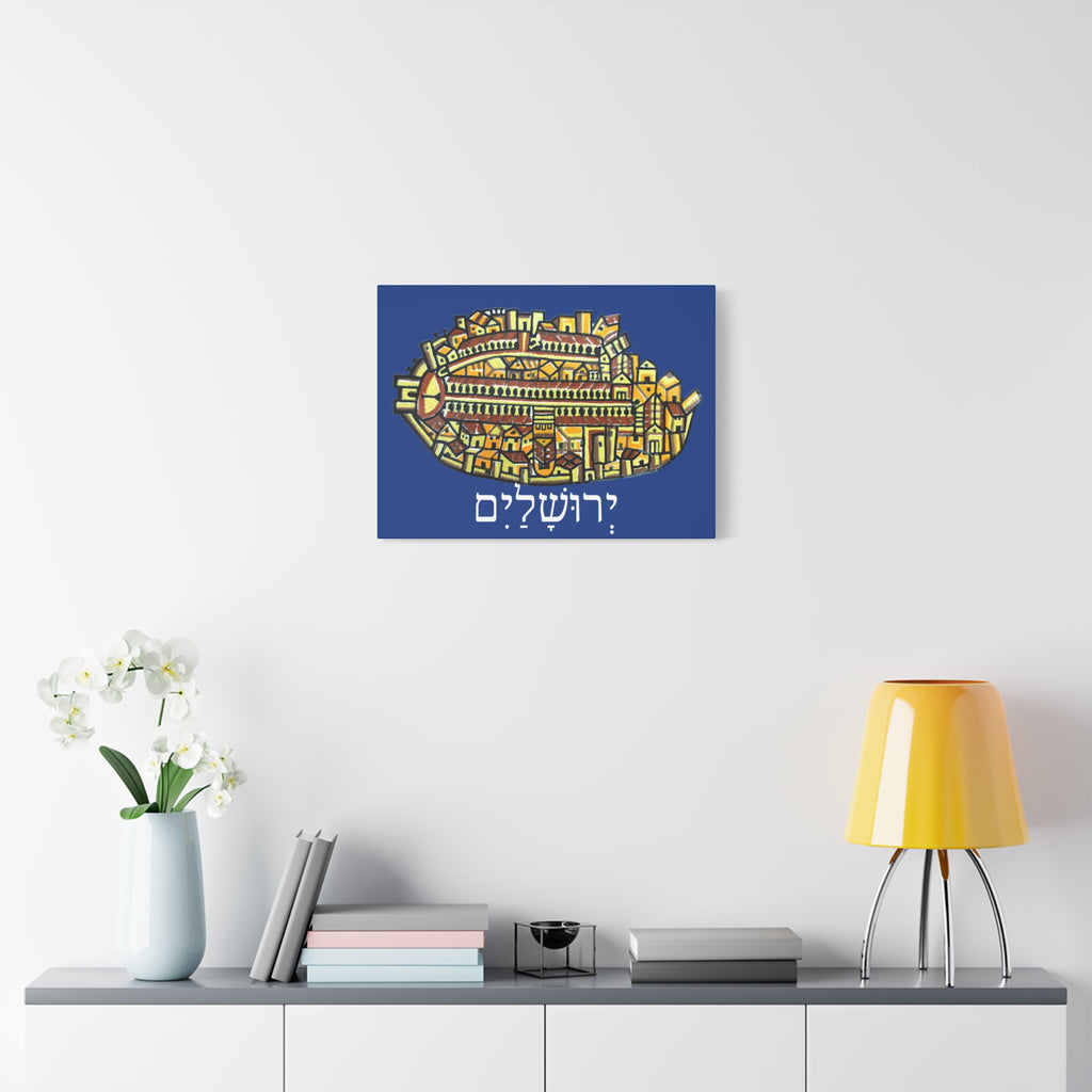 Jerusalem Madaba Map Stretched Canvas Art