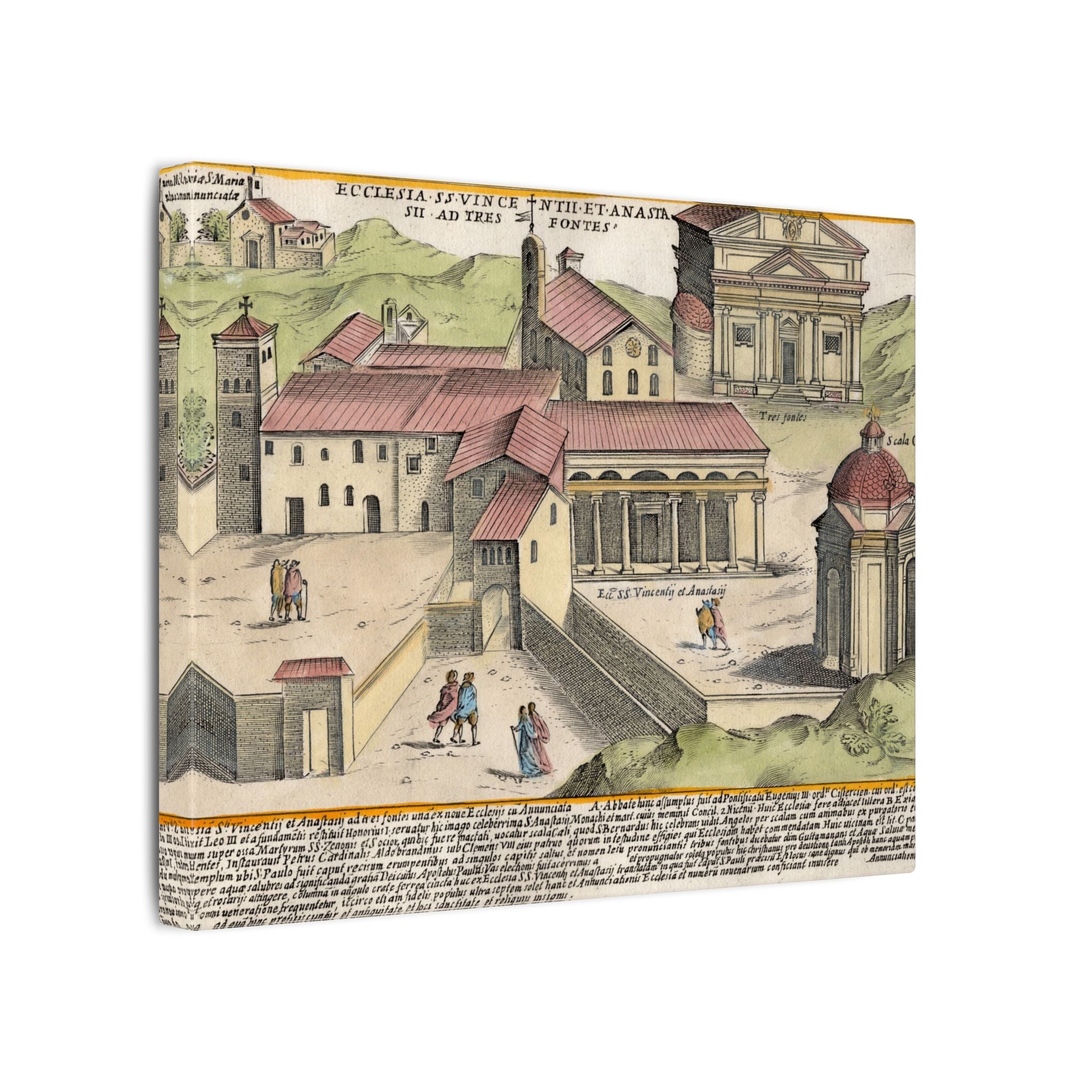 The Church of Saints Vincent and Anastasius at the Three Fountains Historic Canvas Wall Art