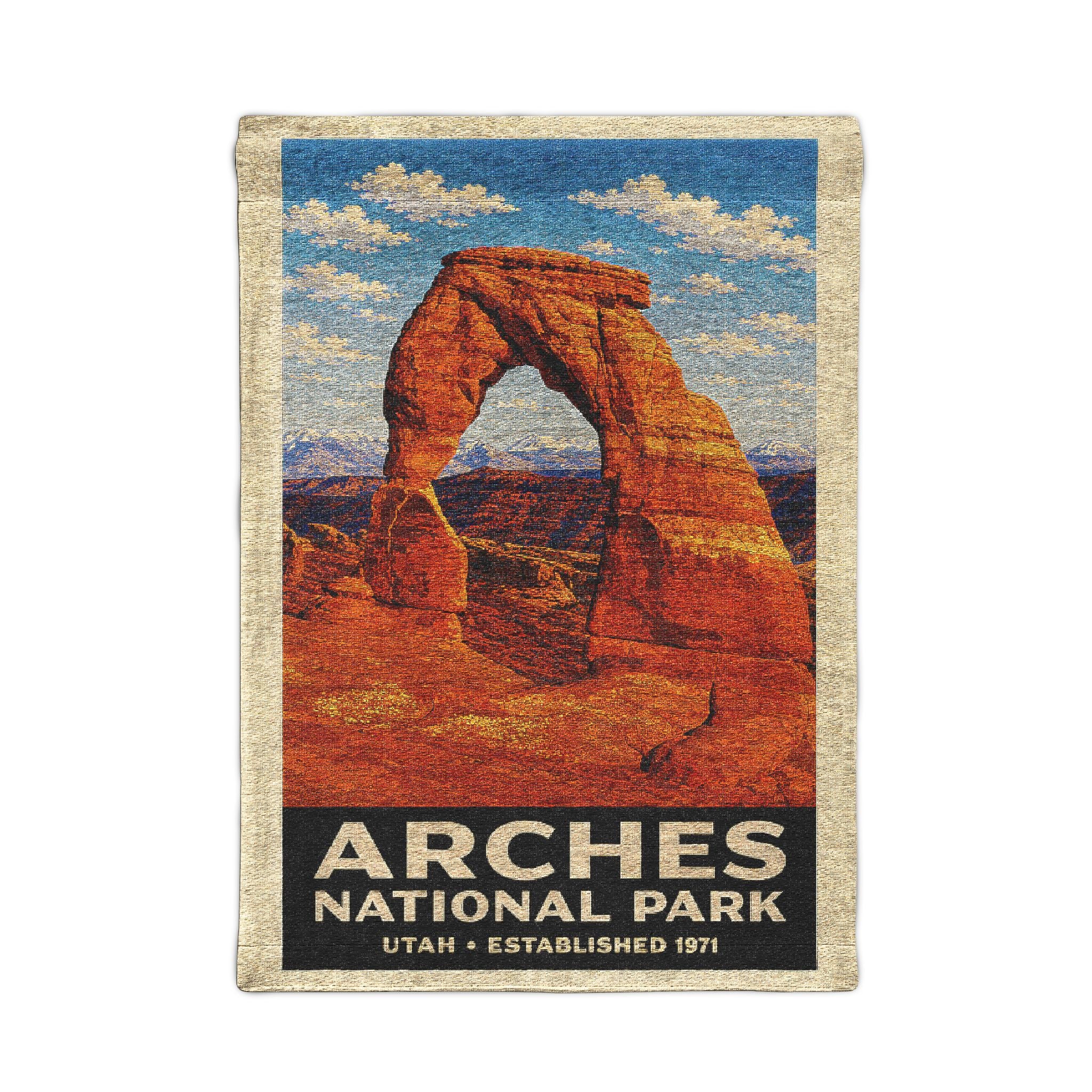 Arches National Park Woven Wall Tapestry — Desert Arch Landscape Decor