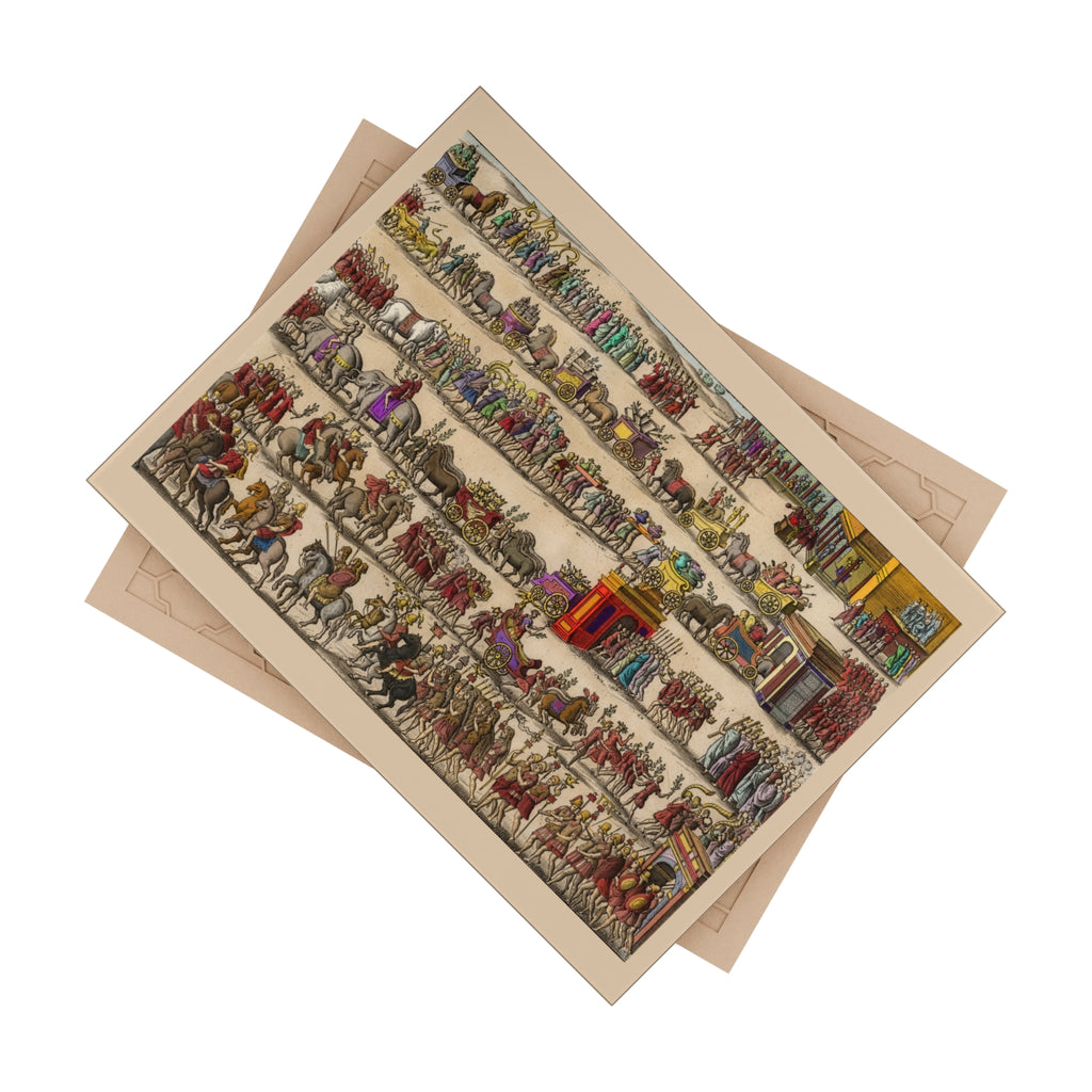 Roman Triumph Parade Ceramic Photo Tile | Colored Engraving by Giacomo Lauro