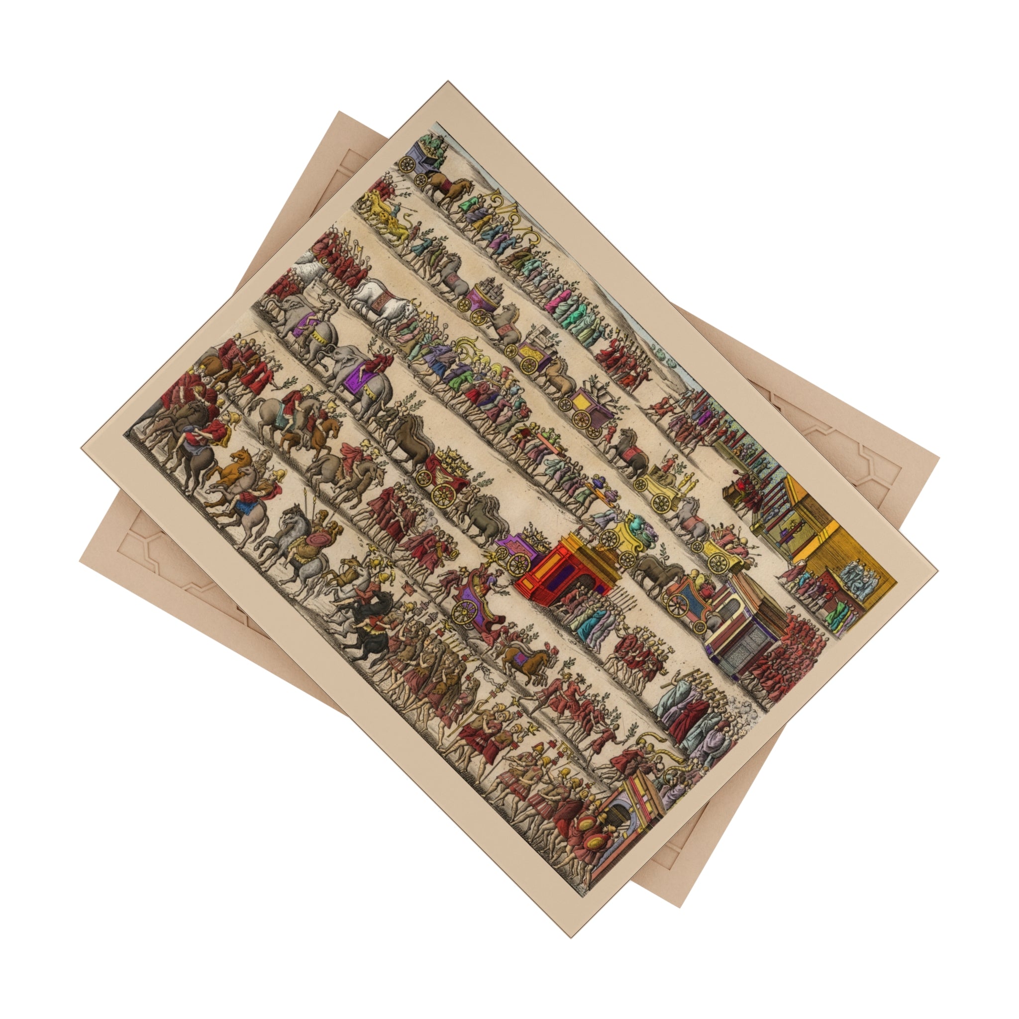 Roman Triumph Parade Ceramic Photo Tile | Colored Engraving by Giacomo Lauro