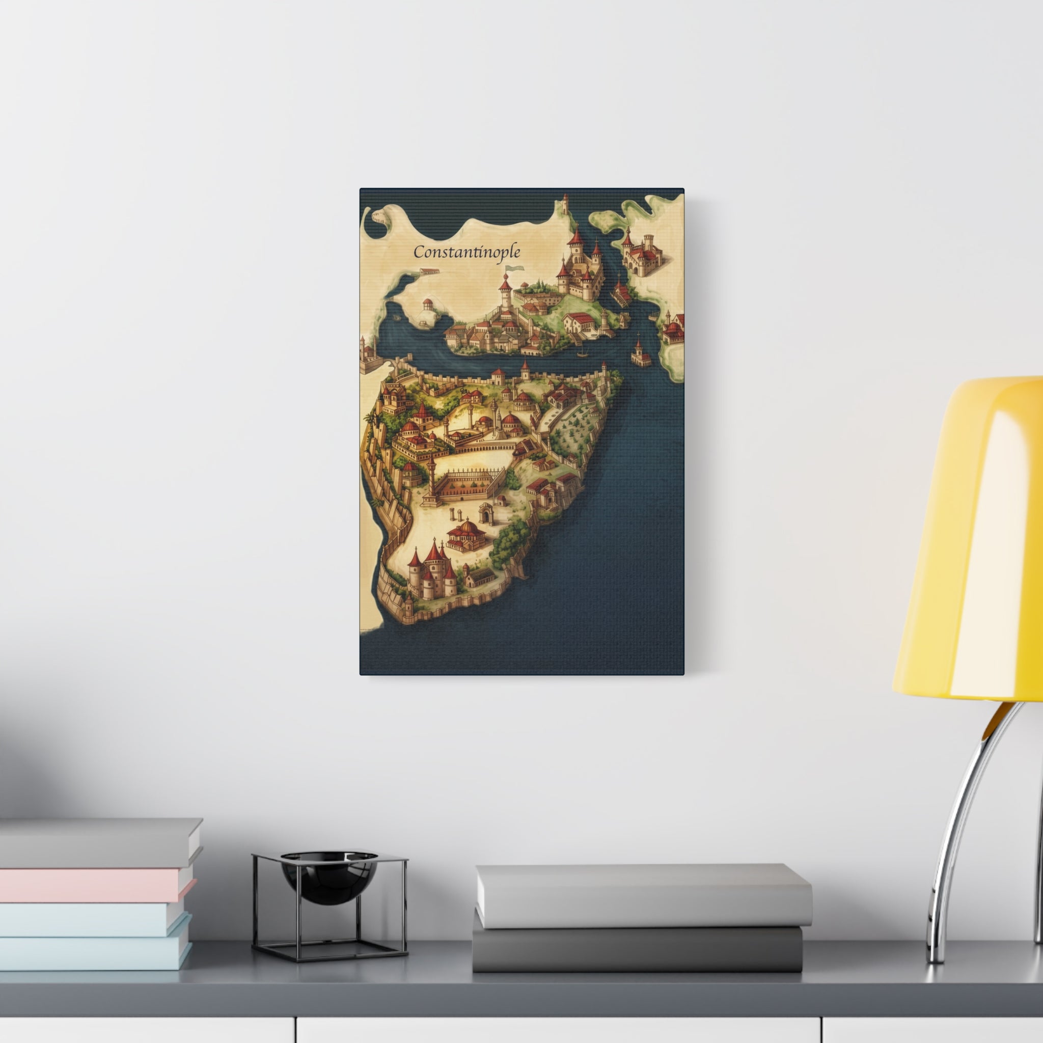 Constantinople Vintage Map Matte Canvas Print — Stretched 1.25"