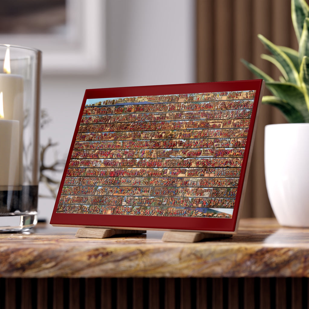 Colorized Trajan's Column Engravings Depiction Ceramic Photo Tile