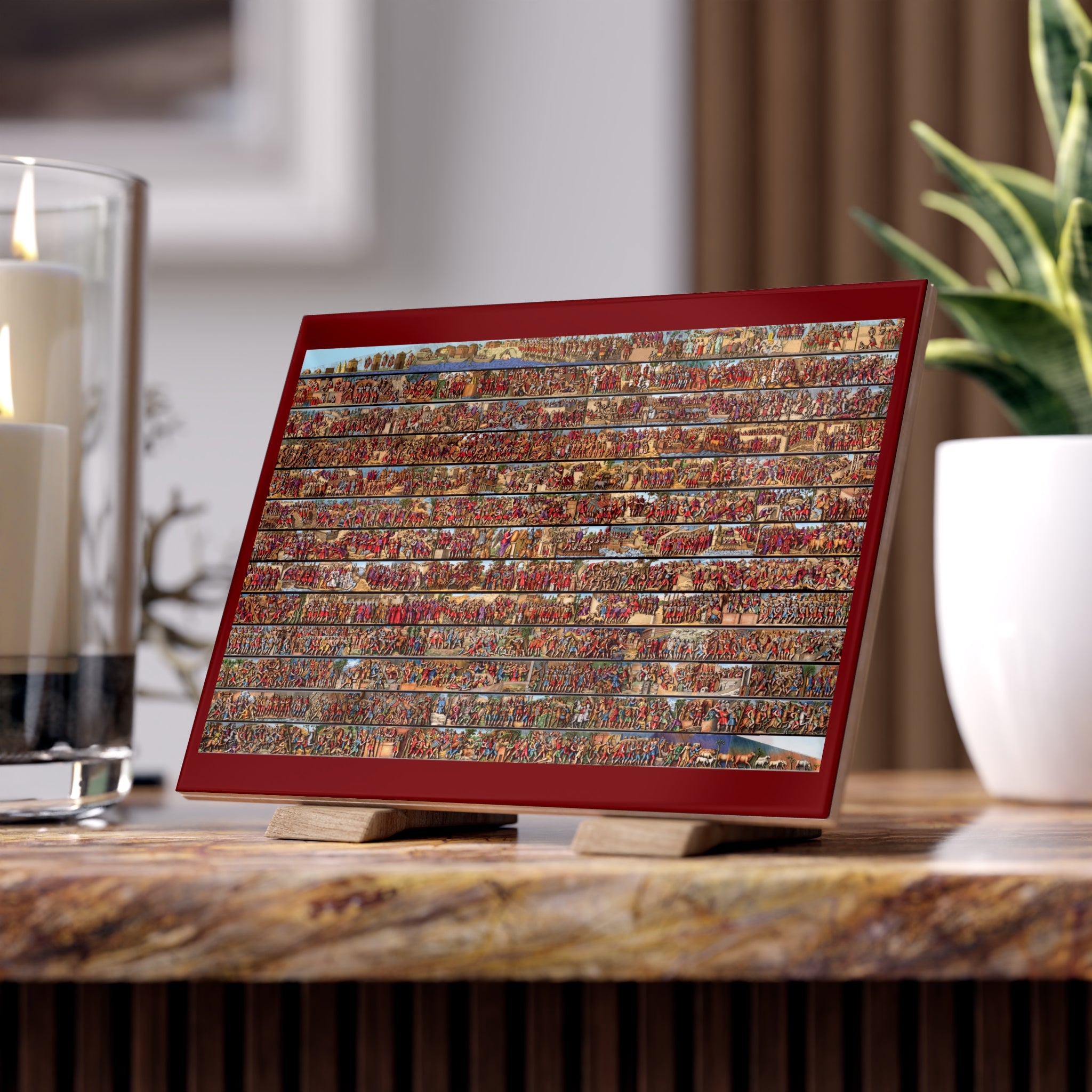 Colorized Trajan's Column Engravings Depiction Ceramic Photo Tile