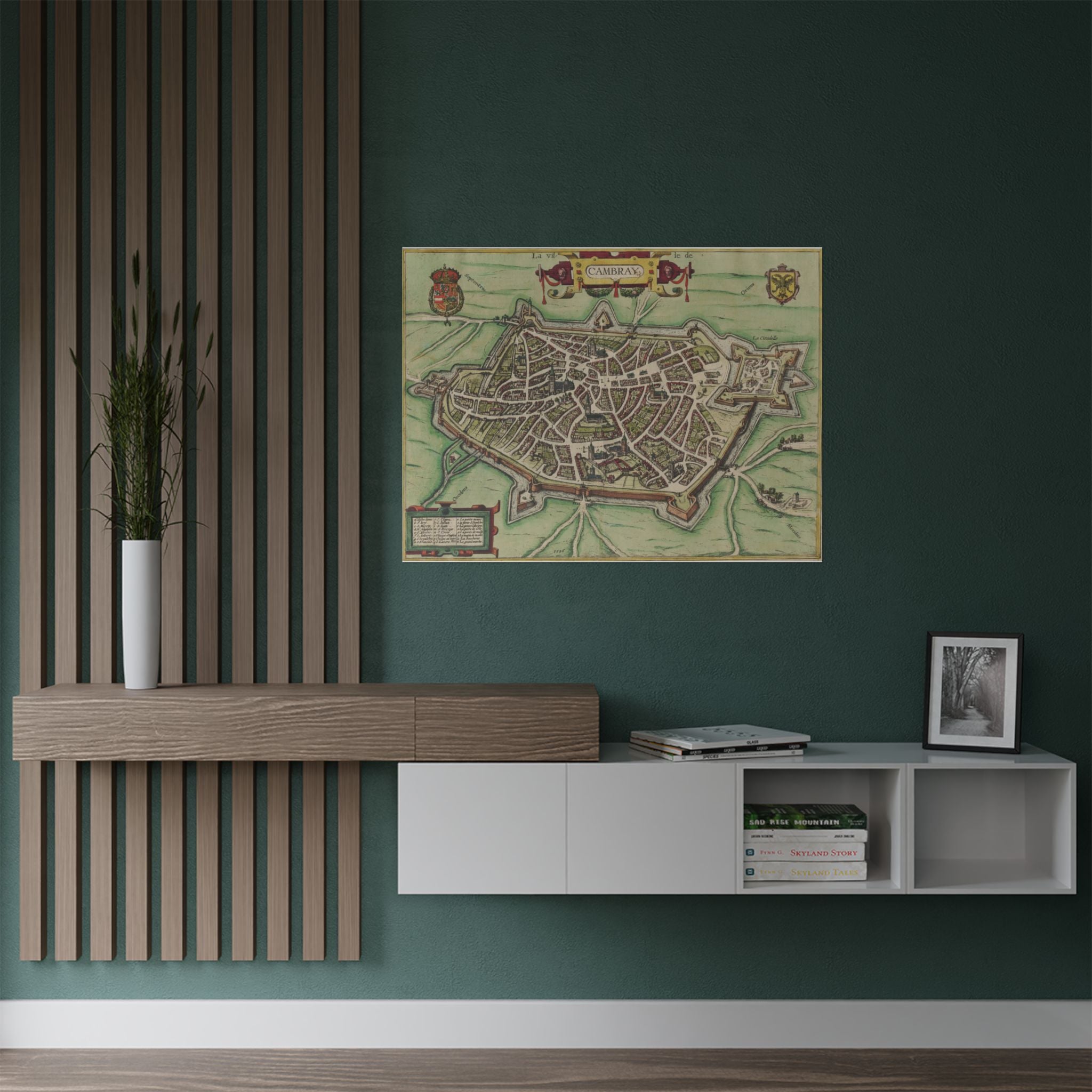 Cambrai, France Vintage City Map Poster — Antique City Map Satin Print (300gsm)