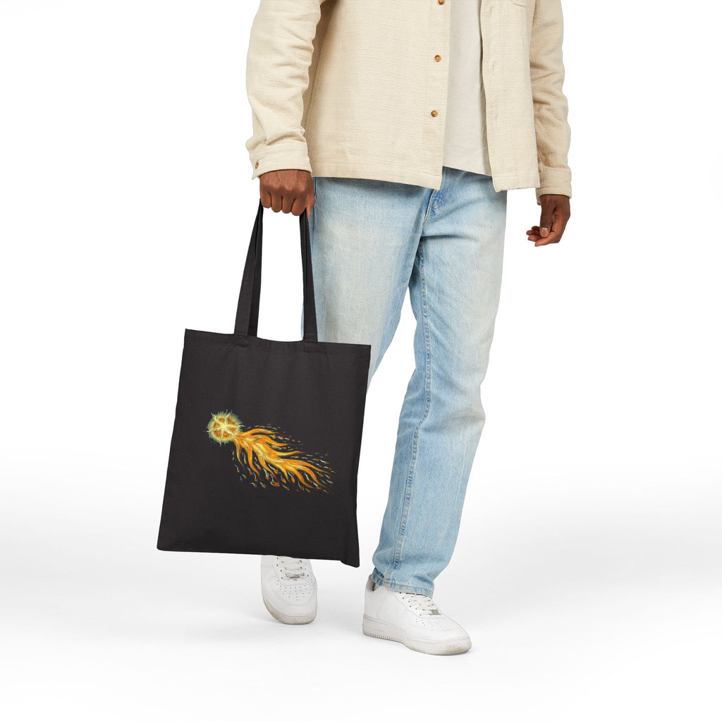Halley's Comet Tote Bag | Cotton Canvas Astronomy Illustration