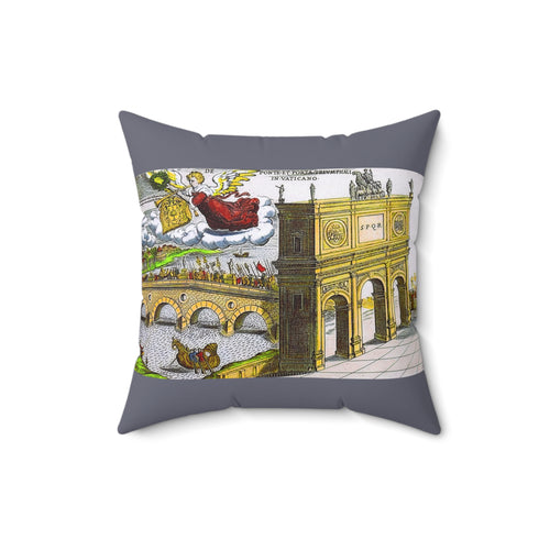 Antique Roman Engraving Vatican Procession Pillow | Classical Rome from Jacobus Lauro