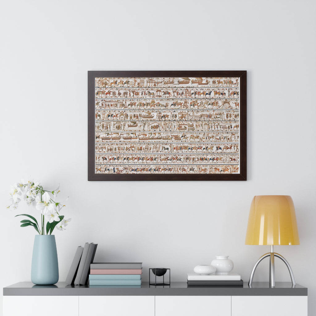 The Bayeux Tapestry (Complete Panorama) Framed Art Poster | Illustration of Norman Conquest Print