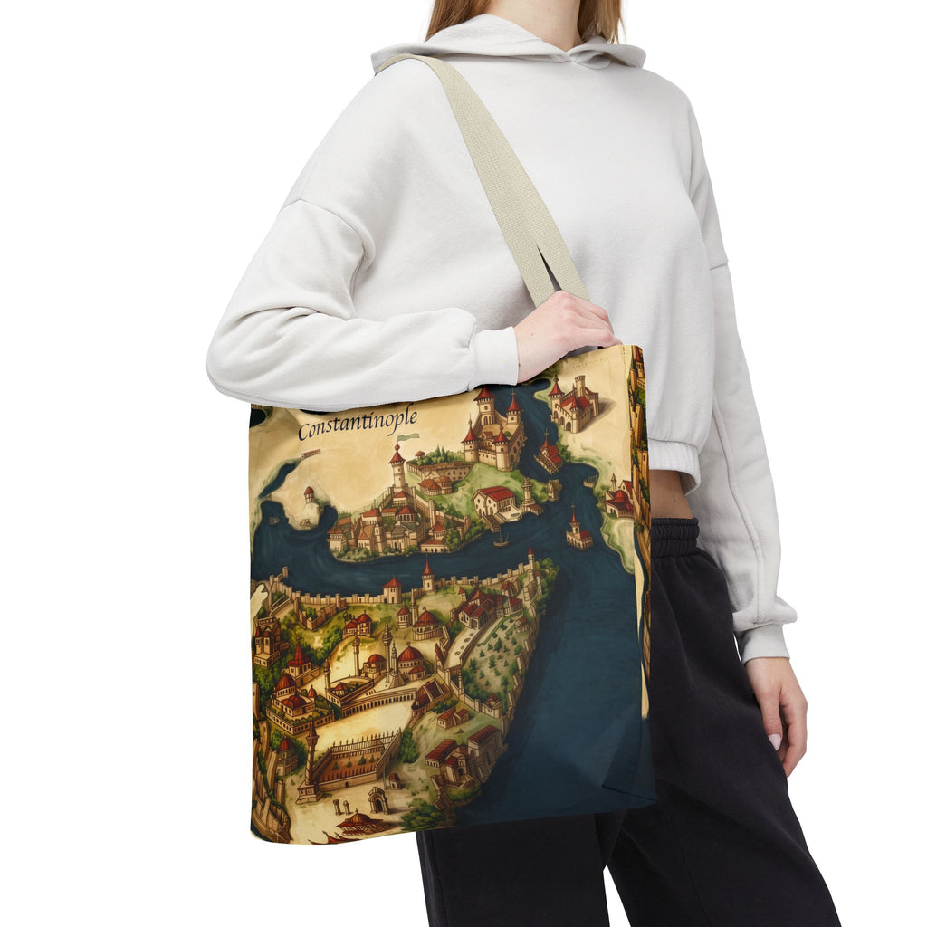 Constantinople Map Tote Bag — Vintage Cityscape All-Over Print