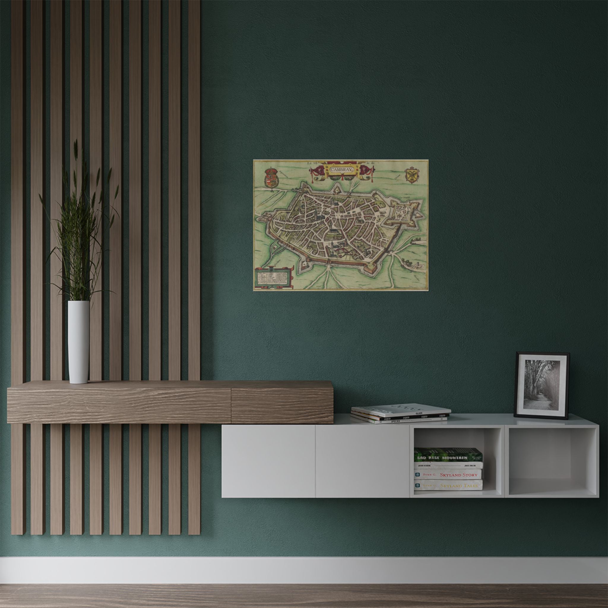 Cambrai, France Vintage City Map Poster — Antique City Map Satin Print (300gsm)