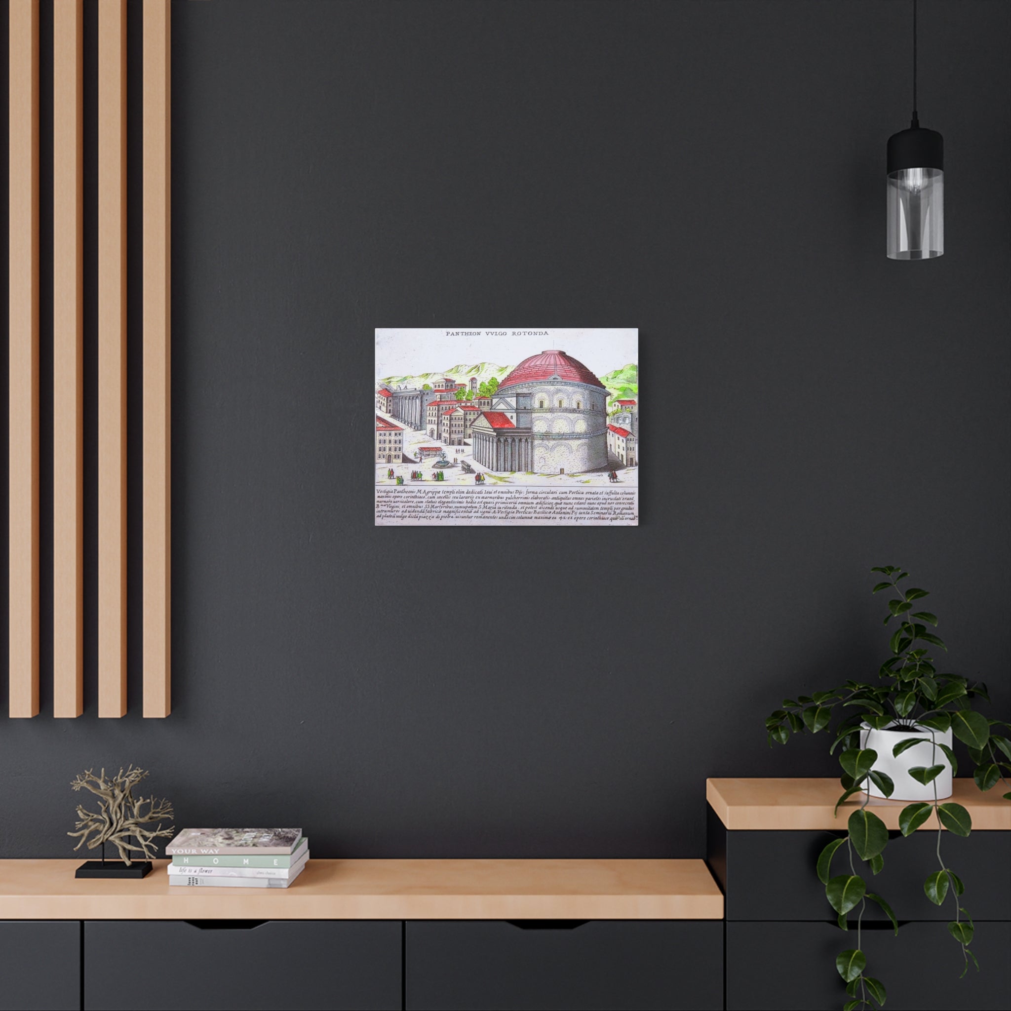 Pantheon Engraving Canvas Print Matte Stretched Canvas