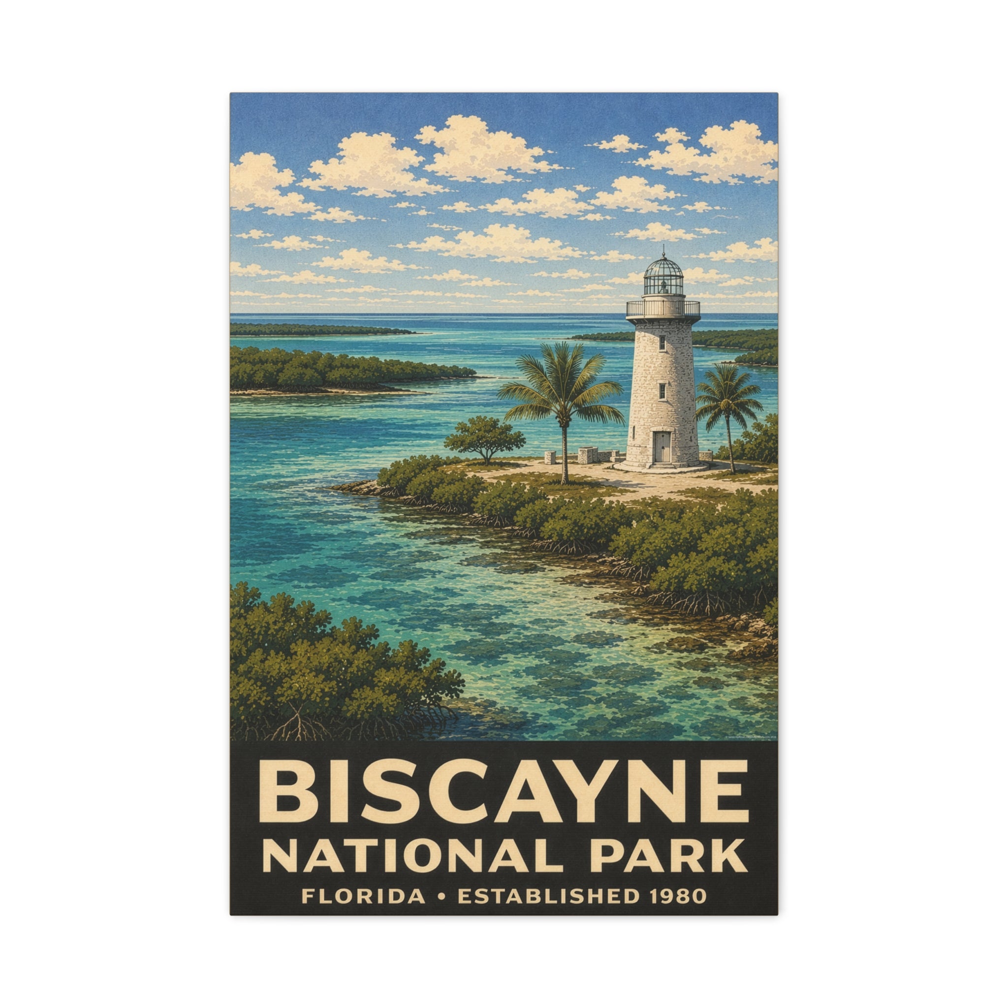 Biscayne National Park Lighthouse Matte Canvas Print