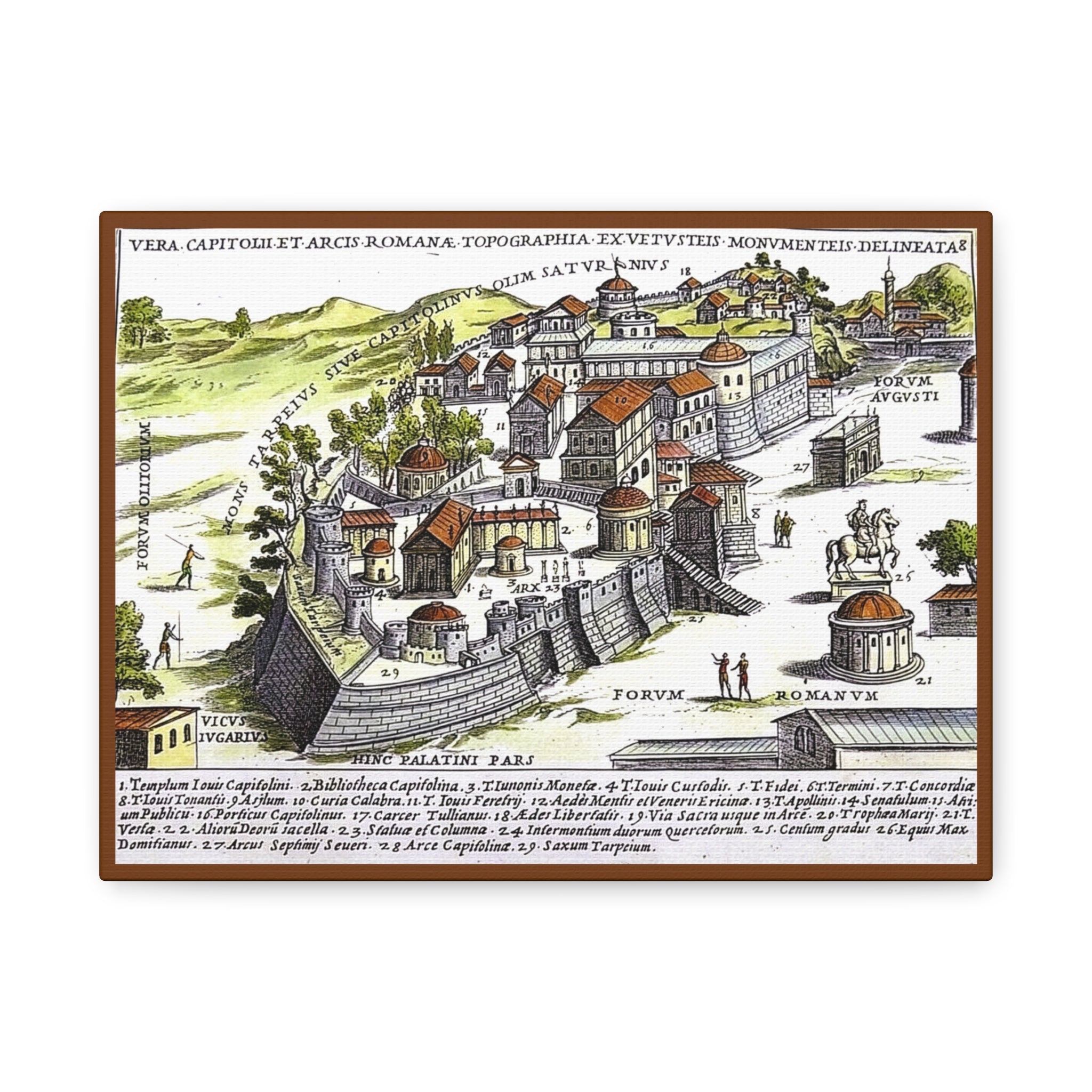 Capitoline Hill & Roman Forum, Ancient Rome Map Matte Canvas