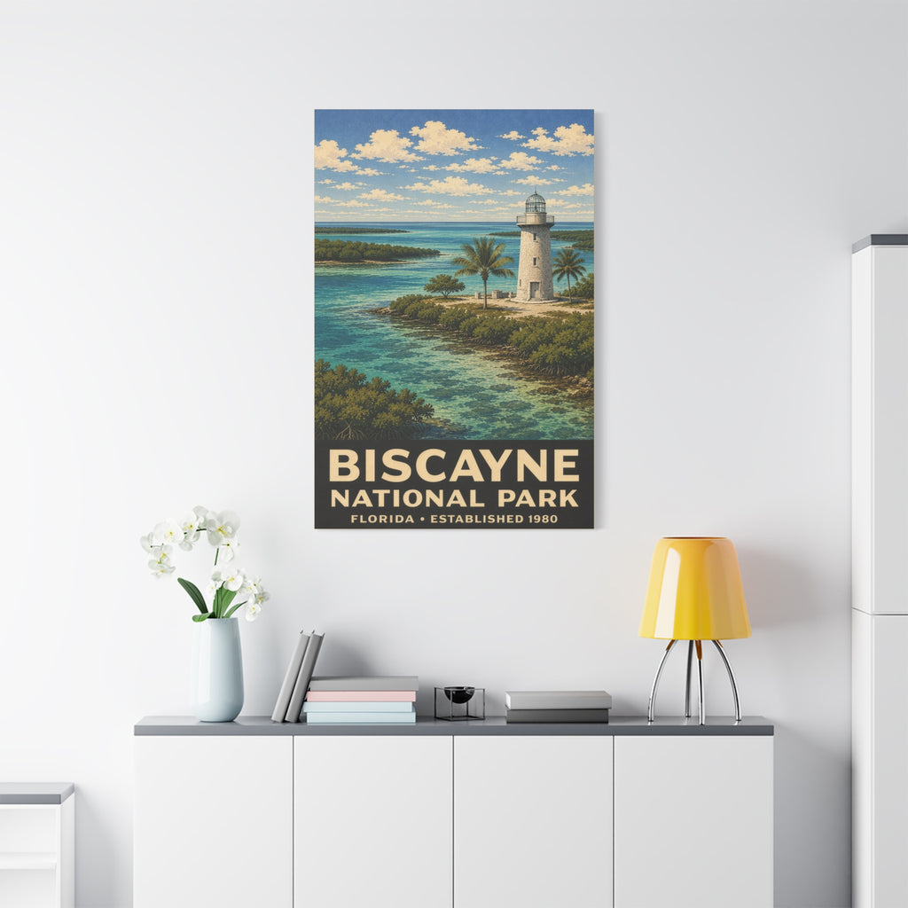 Biscayne National Park Lighthouse Matte Canvas Print