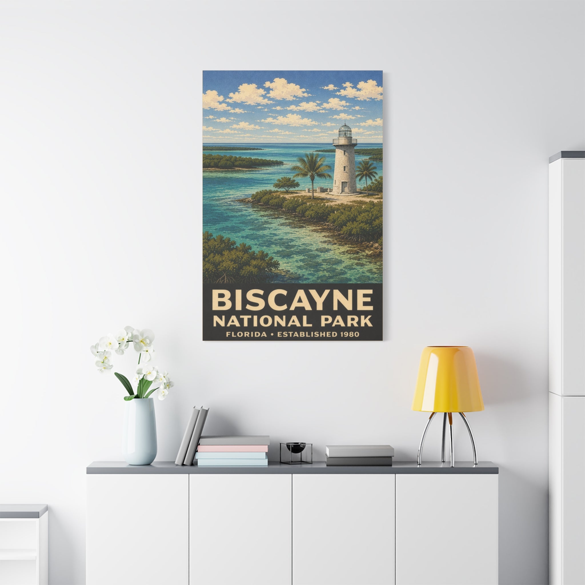 Biscayne National Park Lighthouse Matte Canvas Print